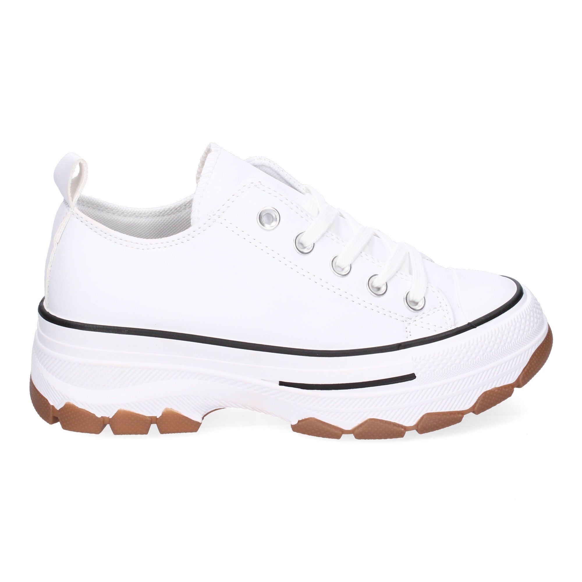 Zapatilla Bamba de Plataforma De Polipiel  Blanca para Mujer