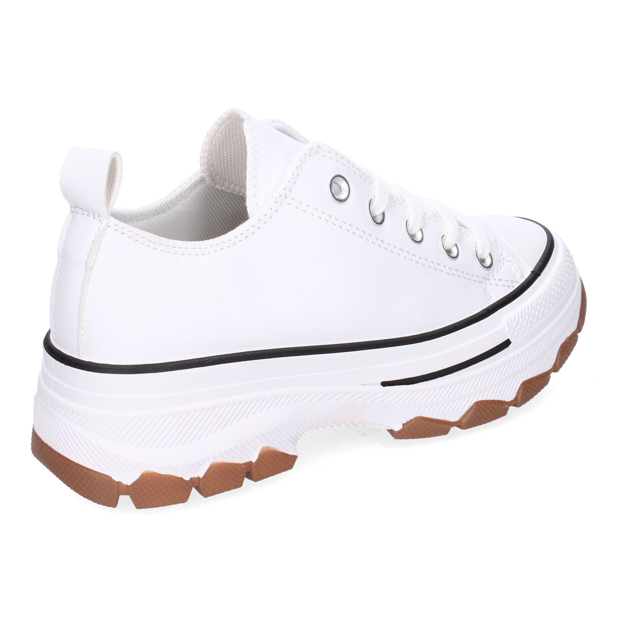 Zapatilla Bamba de Plataforma De Polipiel  Blanca para Mujer