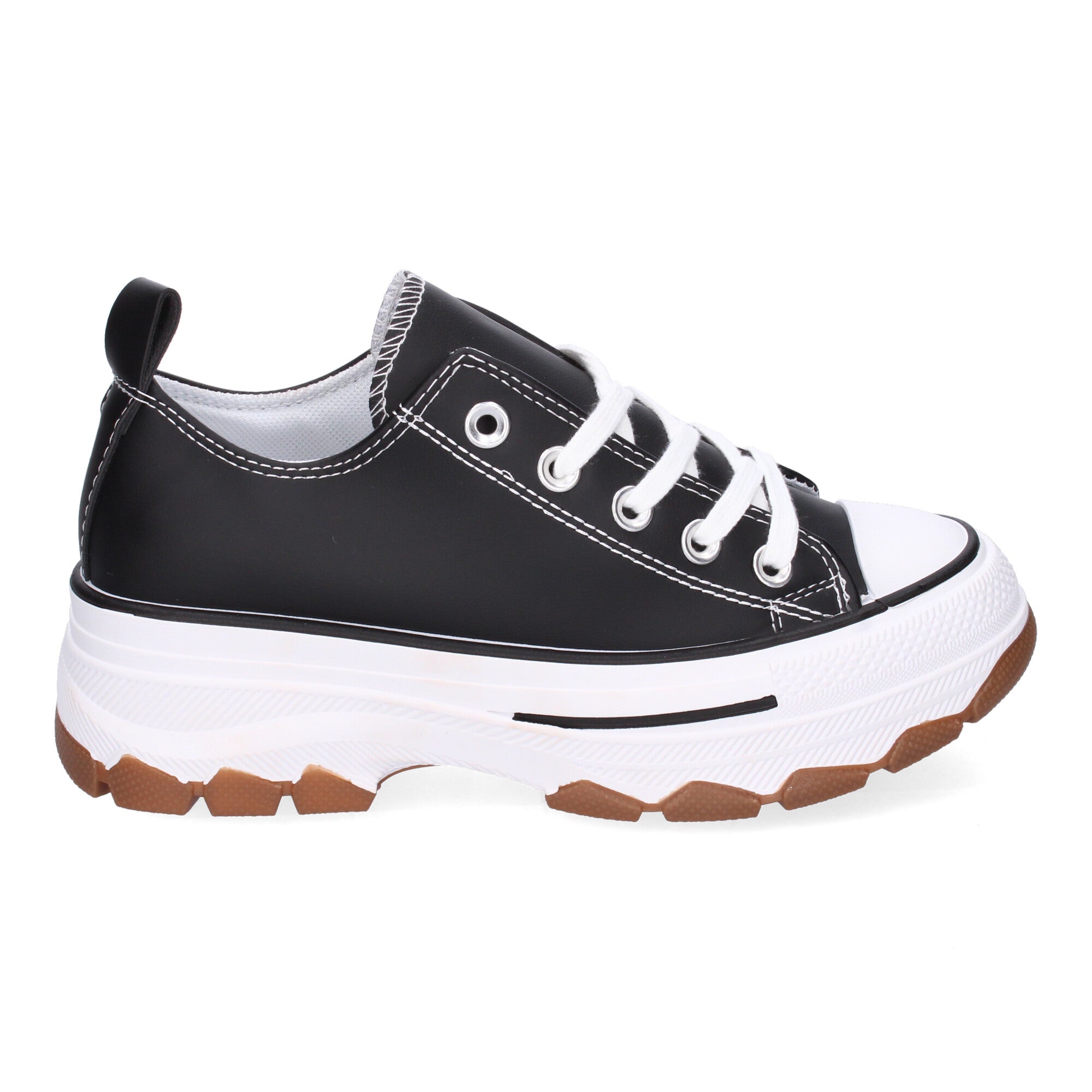 Zapatilla Bamba de Plataforma De Polipiel  Negras para Mujer