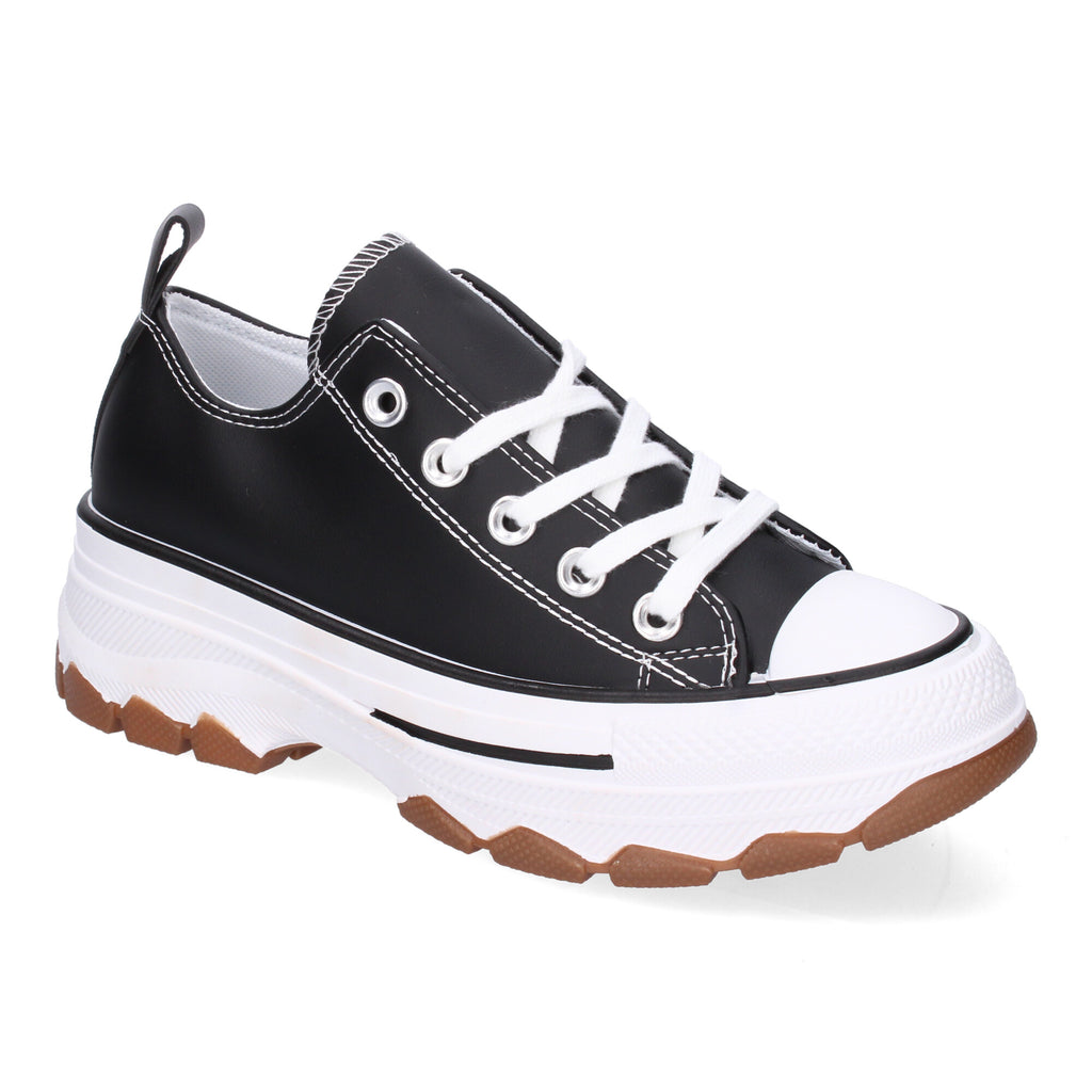 Zapatilla Bamba de Plataforma De Polipiel  Negras para Mujer