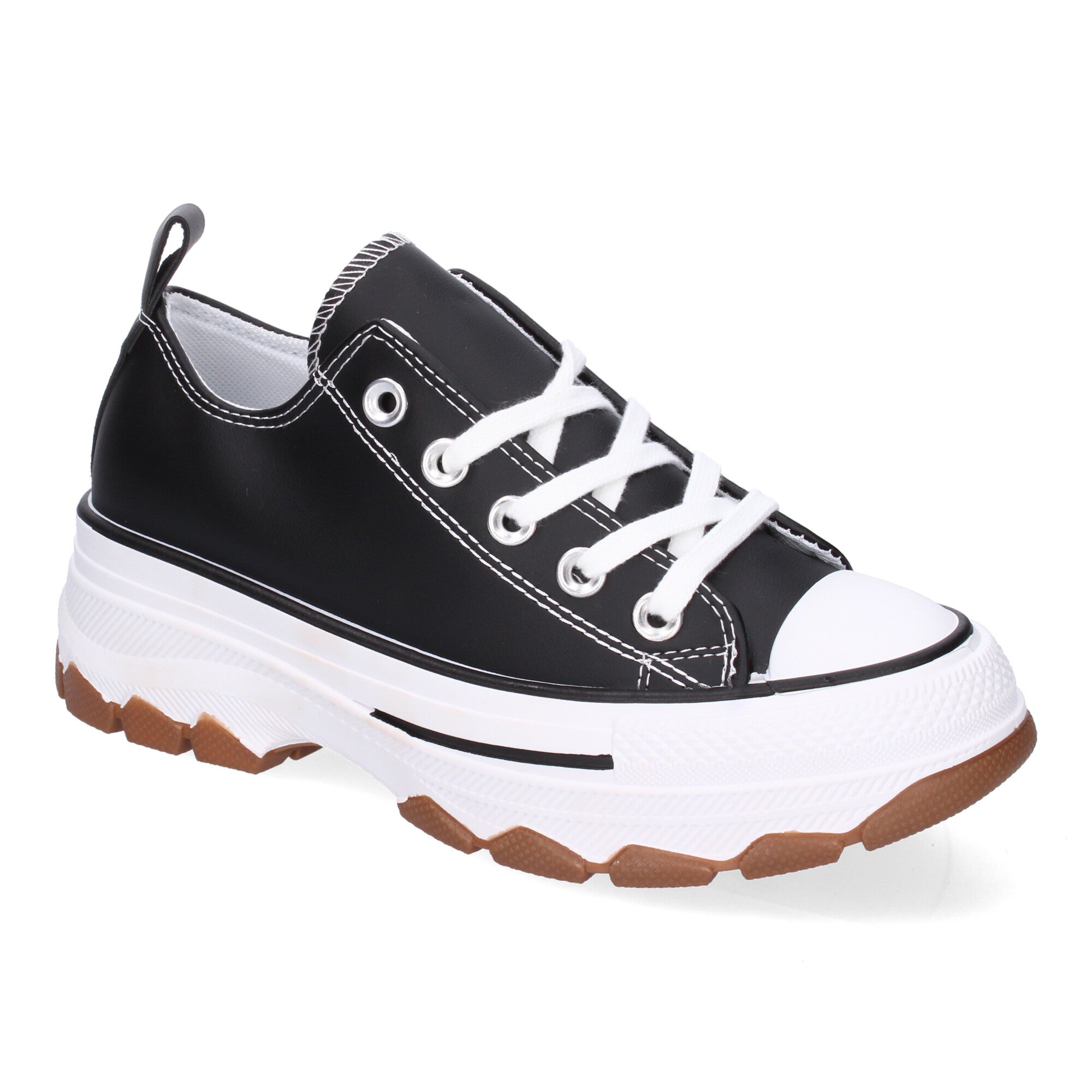 Zapatilla Bamba de Plataforma De Polipiel  Negras para Mujer