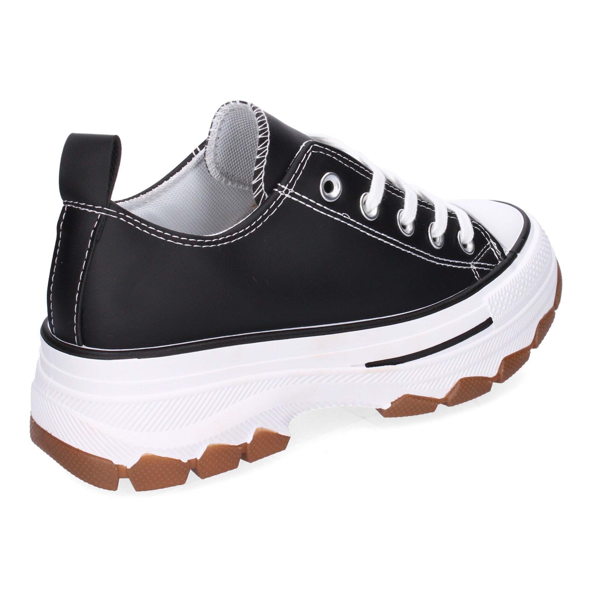 Zapatilla Bamba de Plataforma De Polipiel  Negras para Mujer
