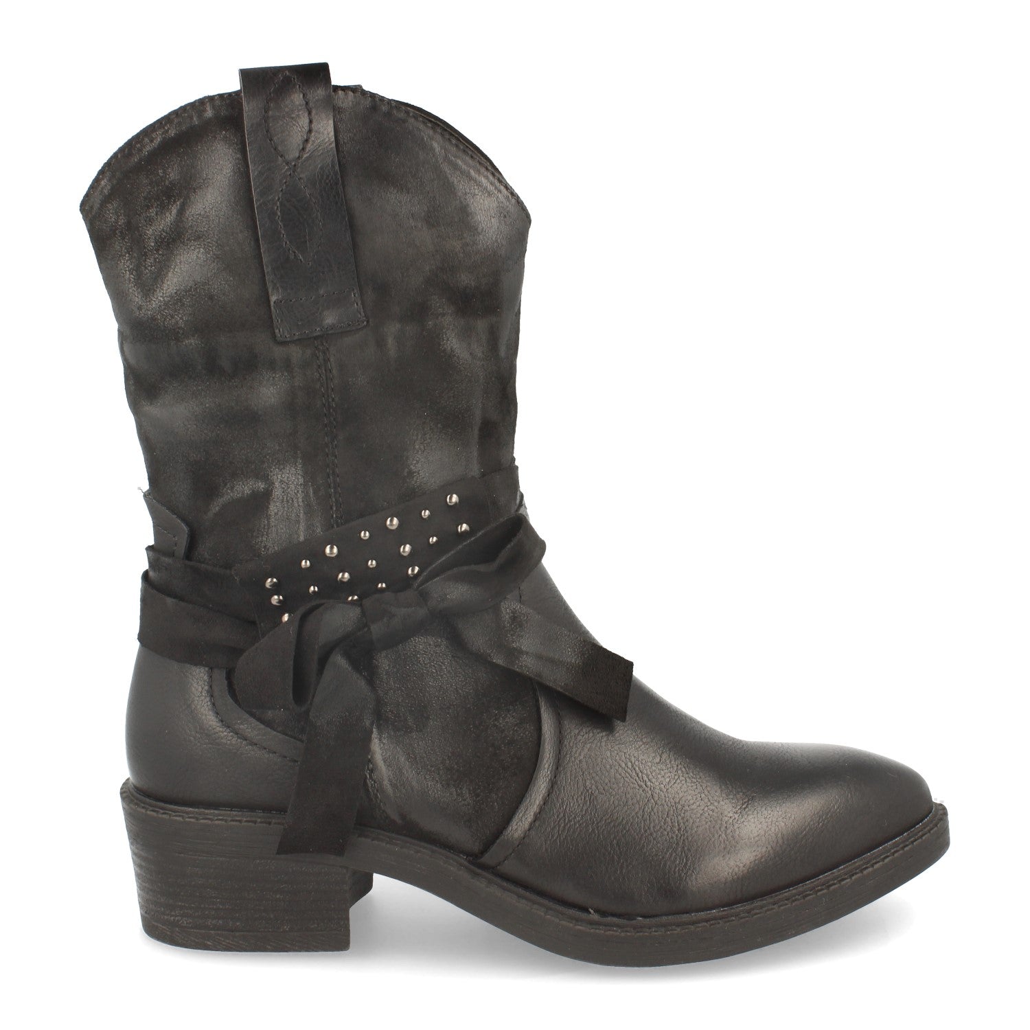 Botin De Tacon Adorno de Lazo y Tachuelas Para Mujer