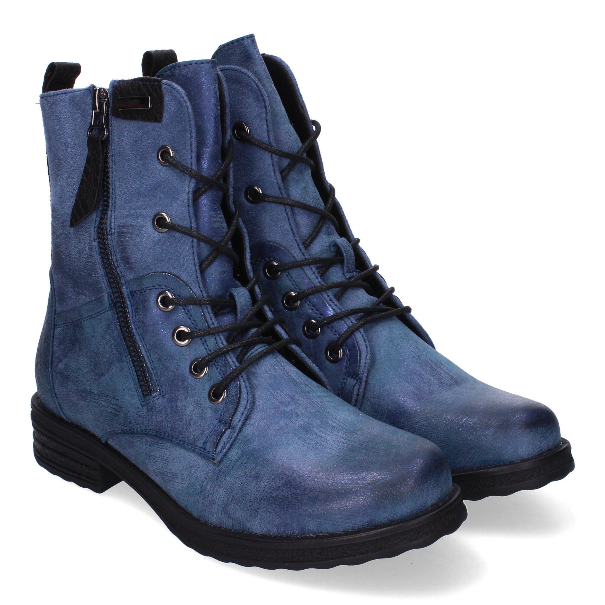 Botas de Mujer Estilo Casual con Cordones y Cremallera Lateral