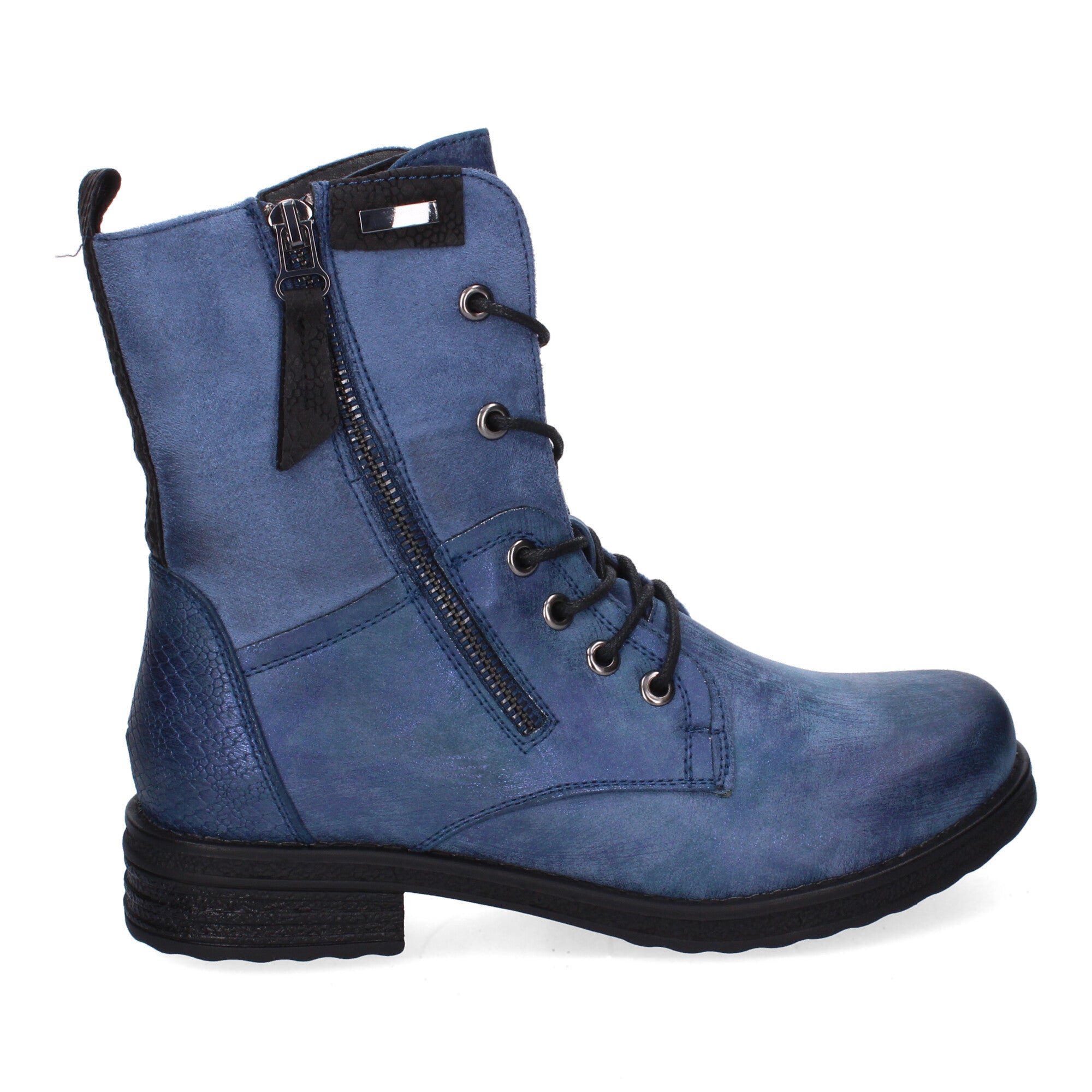 Botas de Mujer Estilo Casual con Cordones y Cremallera Lateral