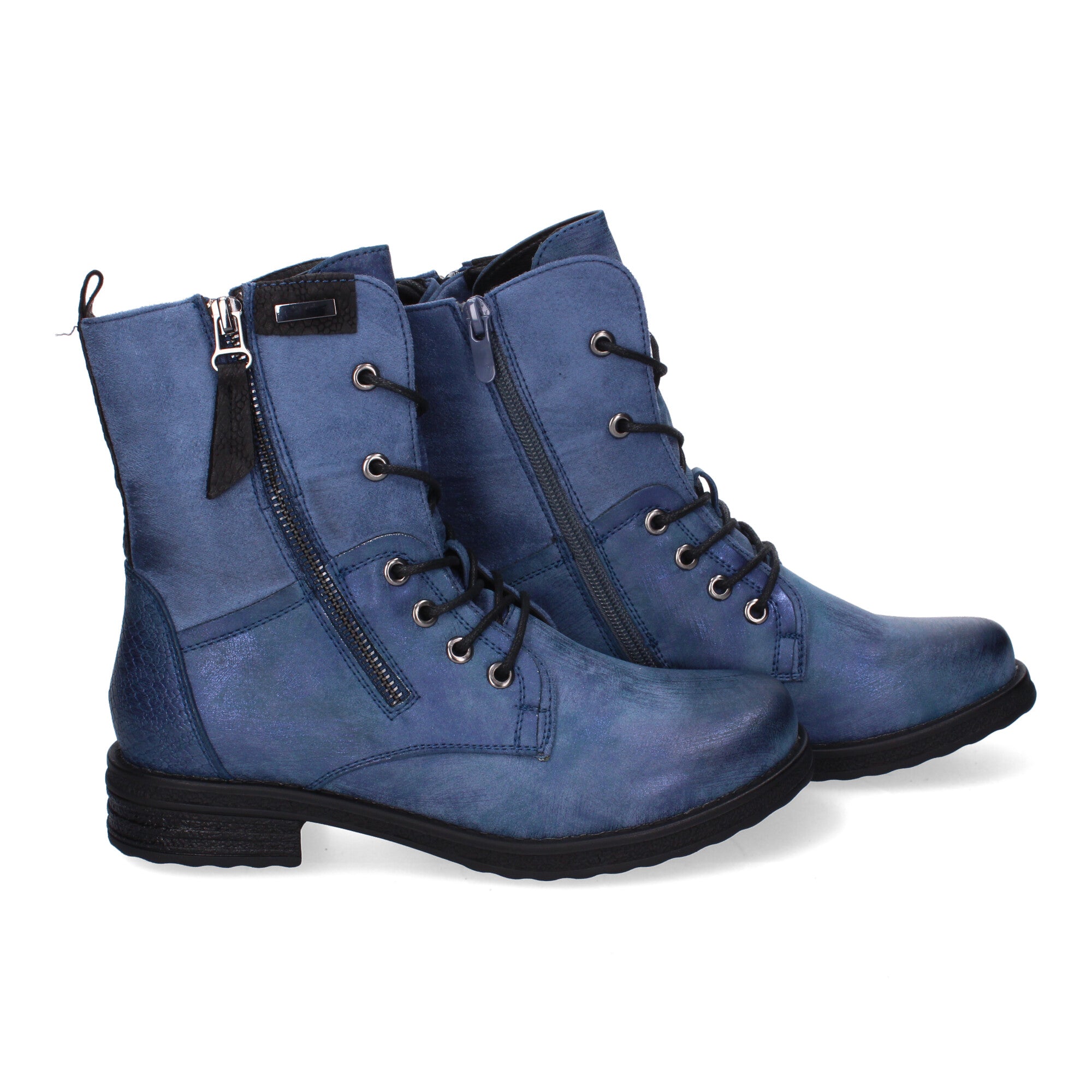 Botas de Mujer Estilo Casual con Cordones y Cremallera Lateral