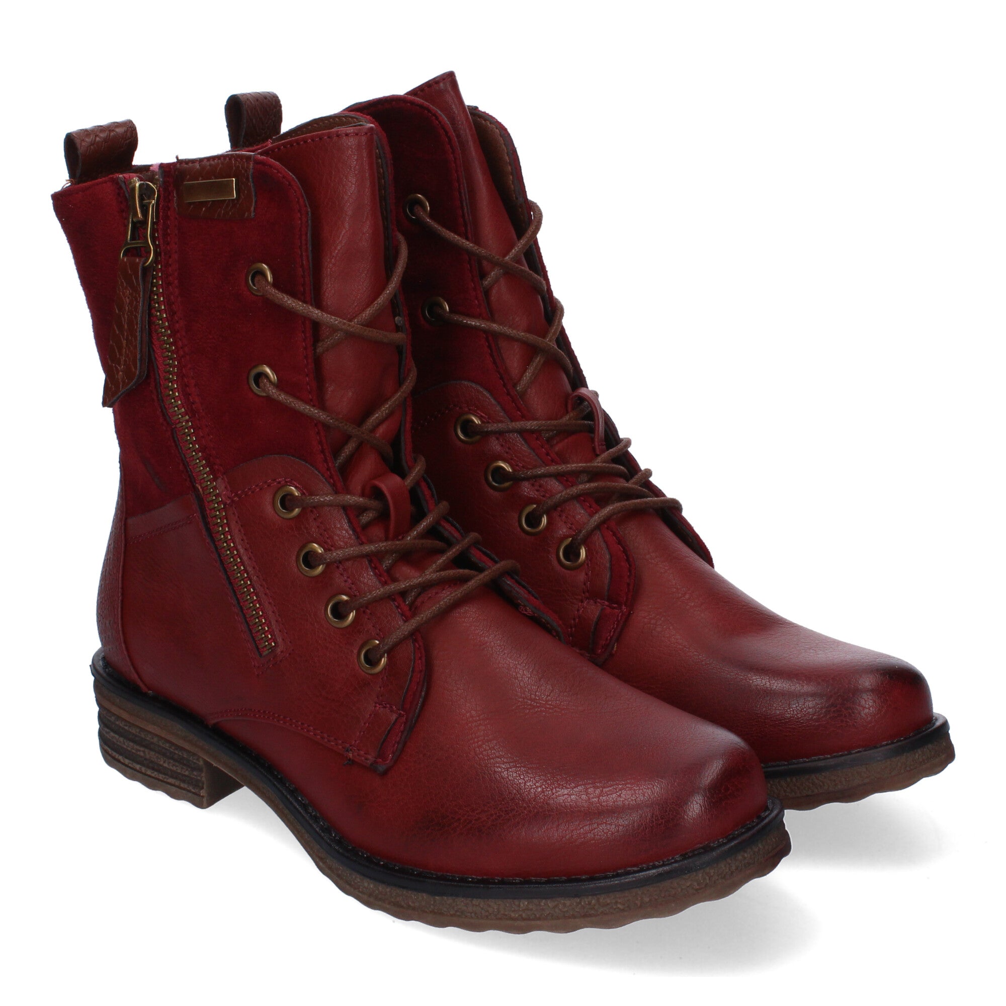 Botas acordonadas burdeos