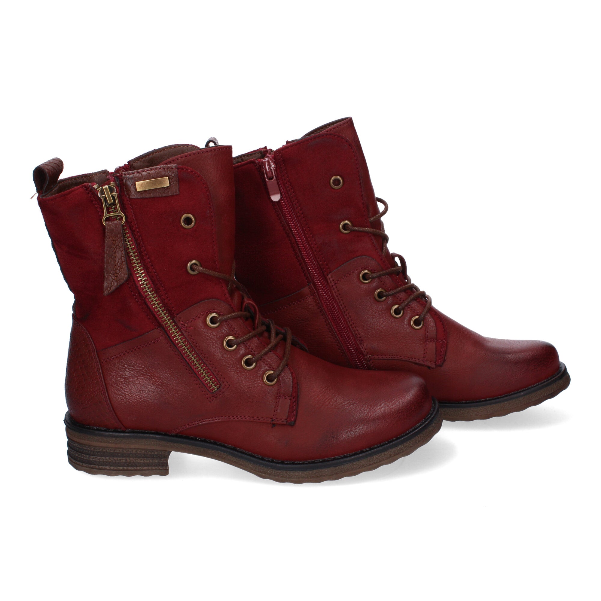 Botas acordonadas burdeos