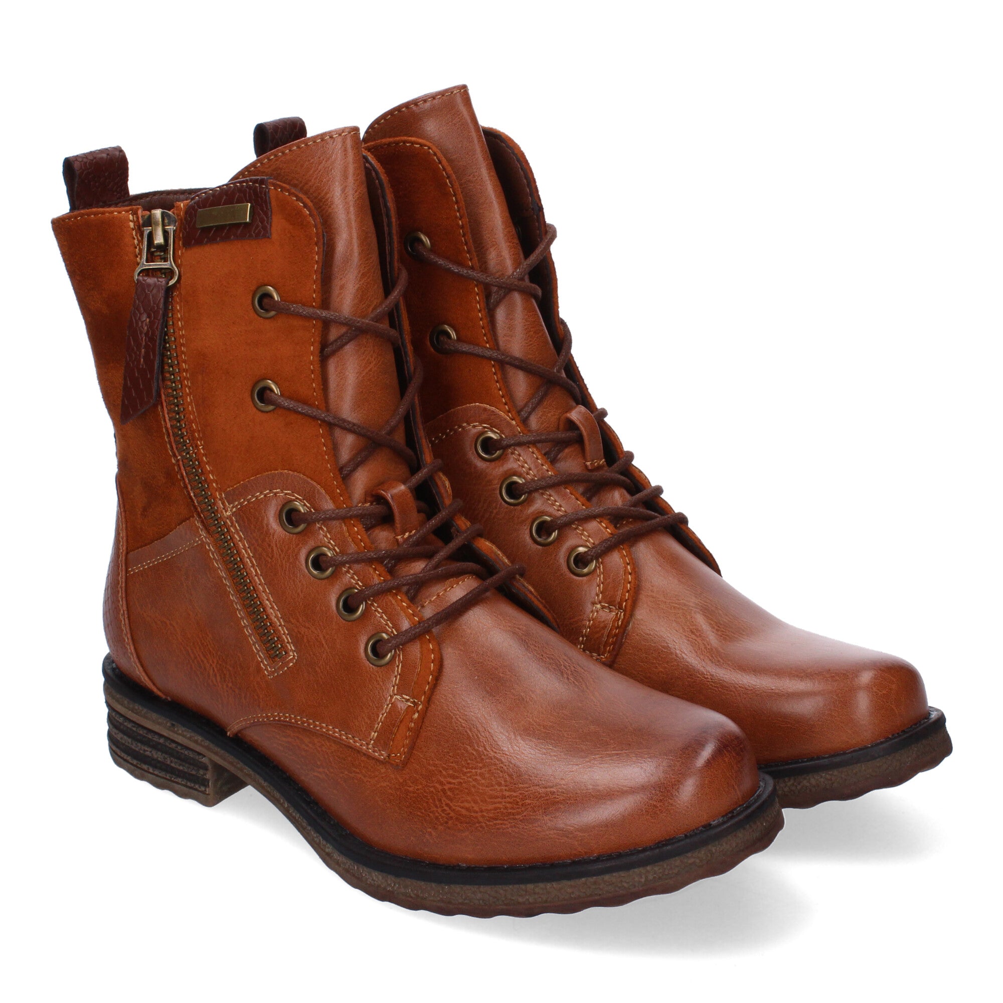 Botas de Mujer Cómodas y Elegantes con Cordones y Cremallera Lateral