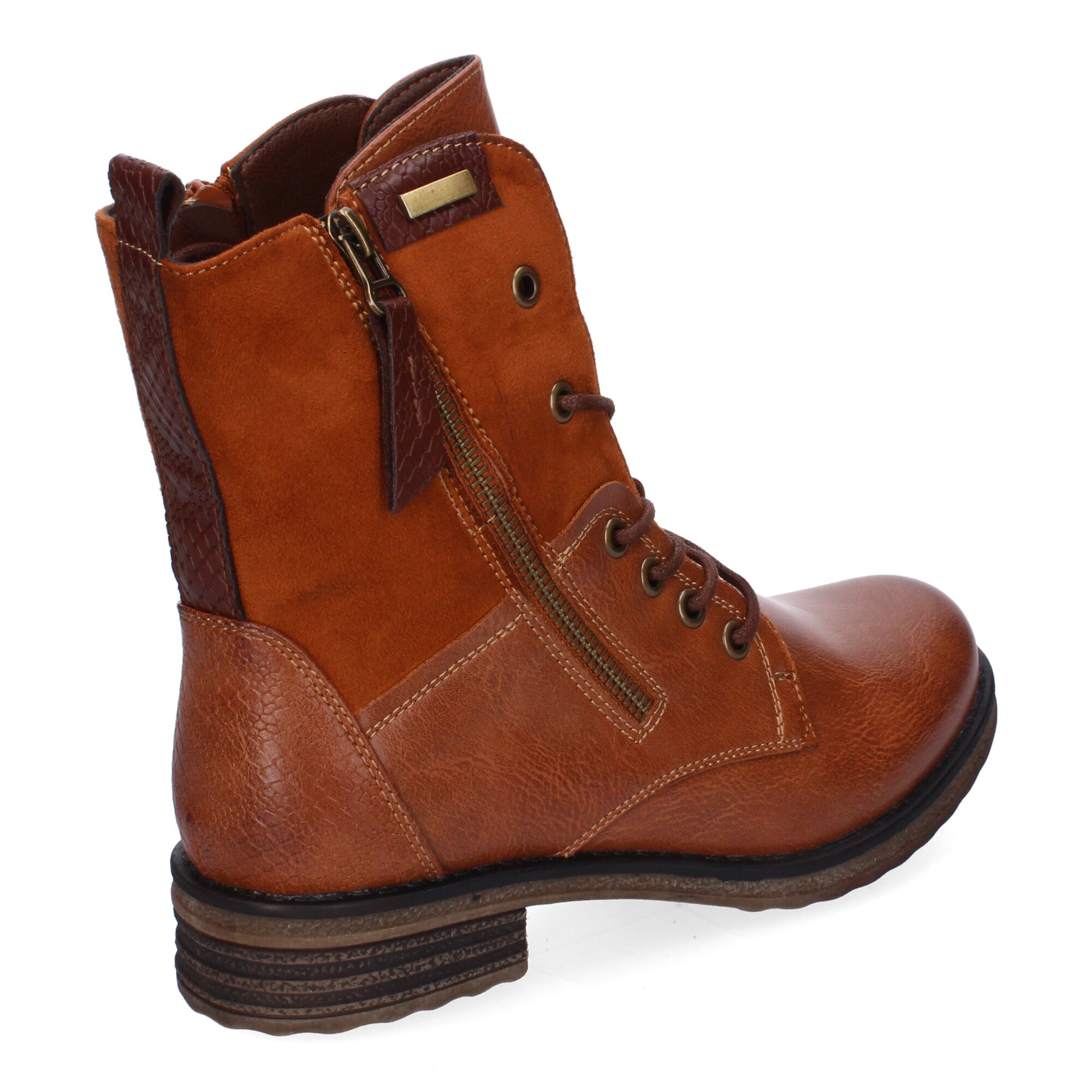 Botas de Mujer Cómodas y Elegantes con Cordones y Cremallera Lateral