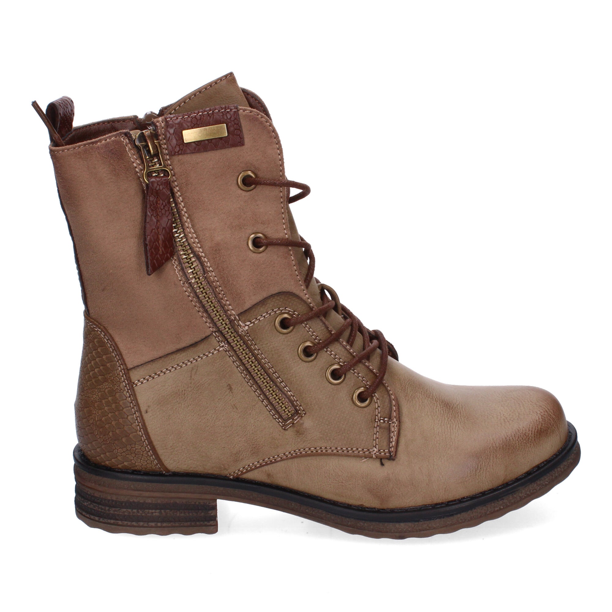 Botas de Mujer Cómodas y Elegantes con Cordones y Cremallera Lateral