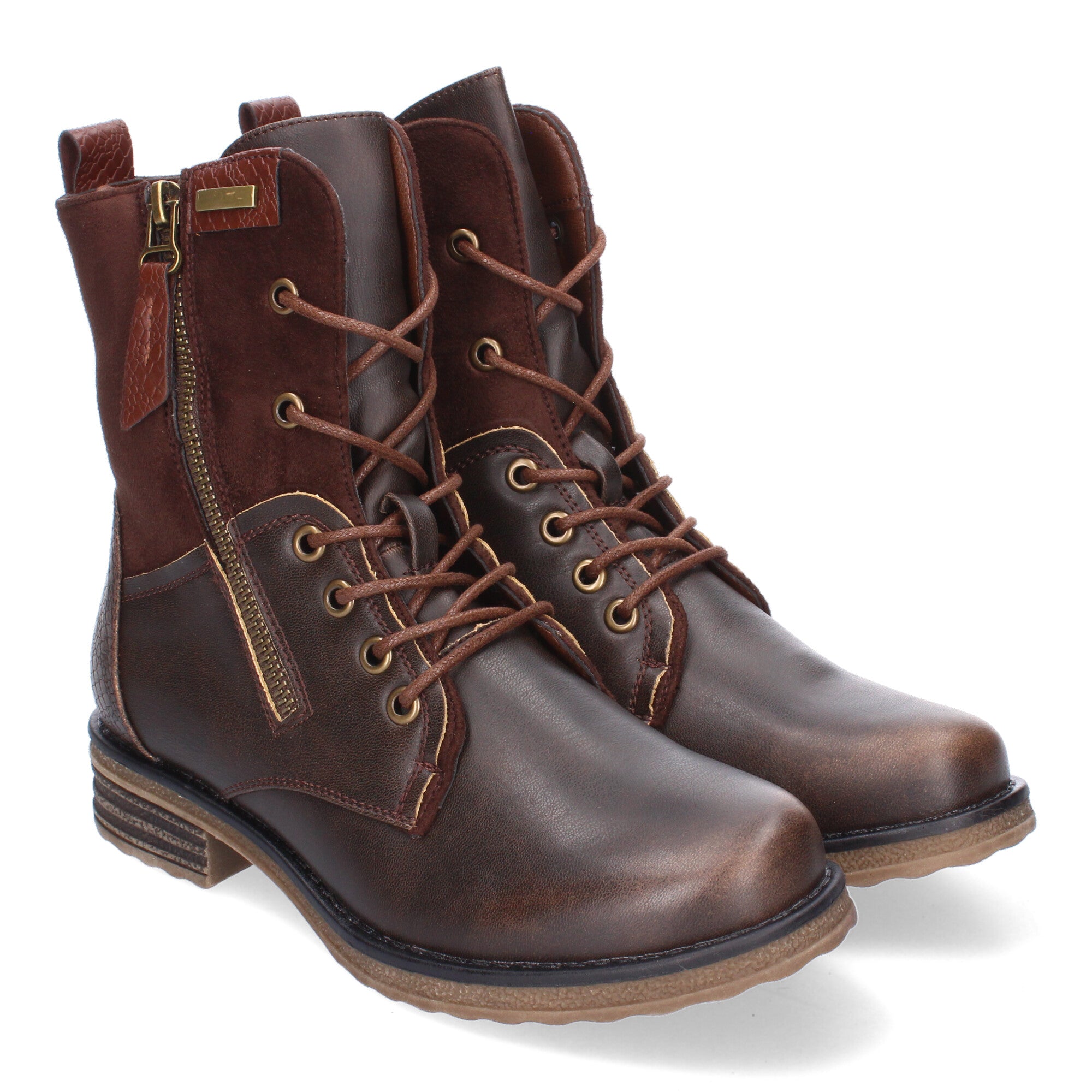Botas de Mujer Cómodas y Elegantes con Cordones y Cremallera Lateral