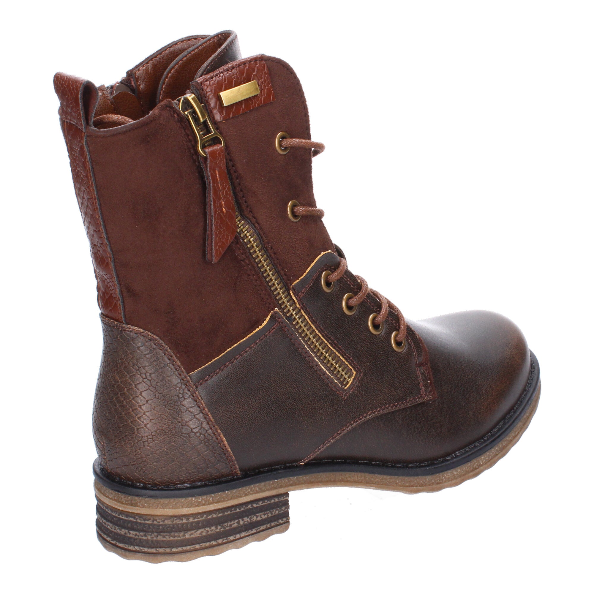 Botas de Mujer Cómodas y Elegantes con Cordones y Cremallera Lateral