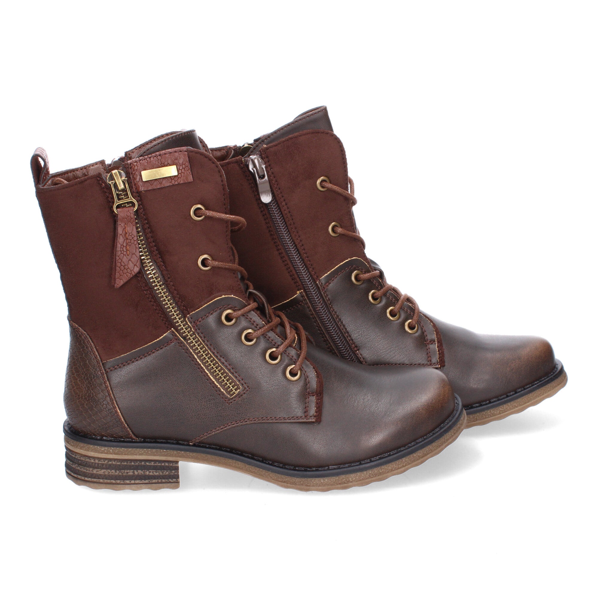 Botas de Mujer Cómodas y Elegantes con Cordones y Cremallera Lateral