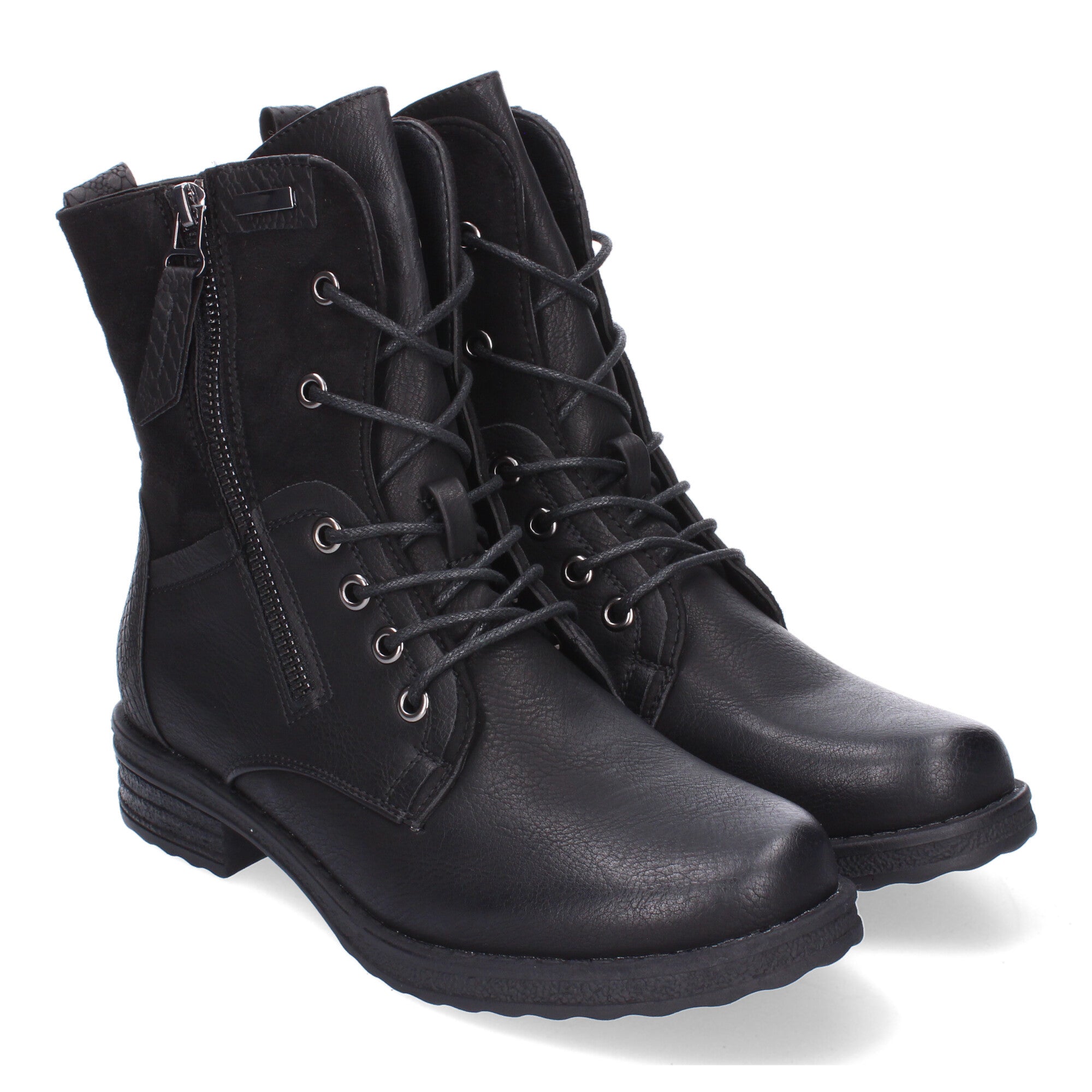 Botas de Mujer Cómodas y Elegantes con Cordones y Cremallera Lateral