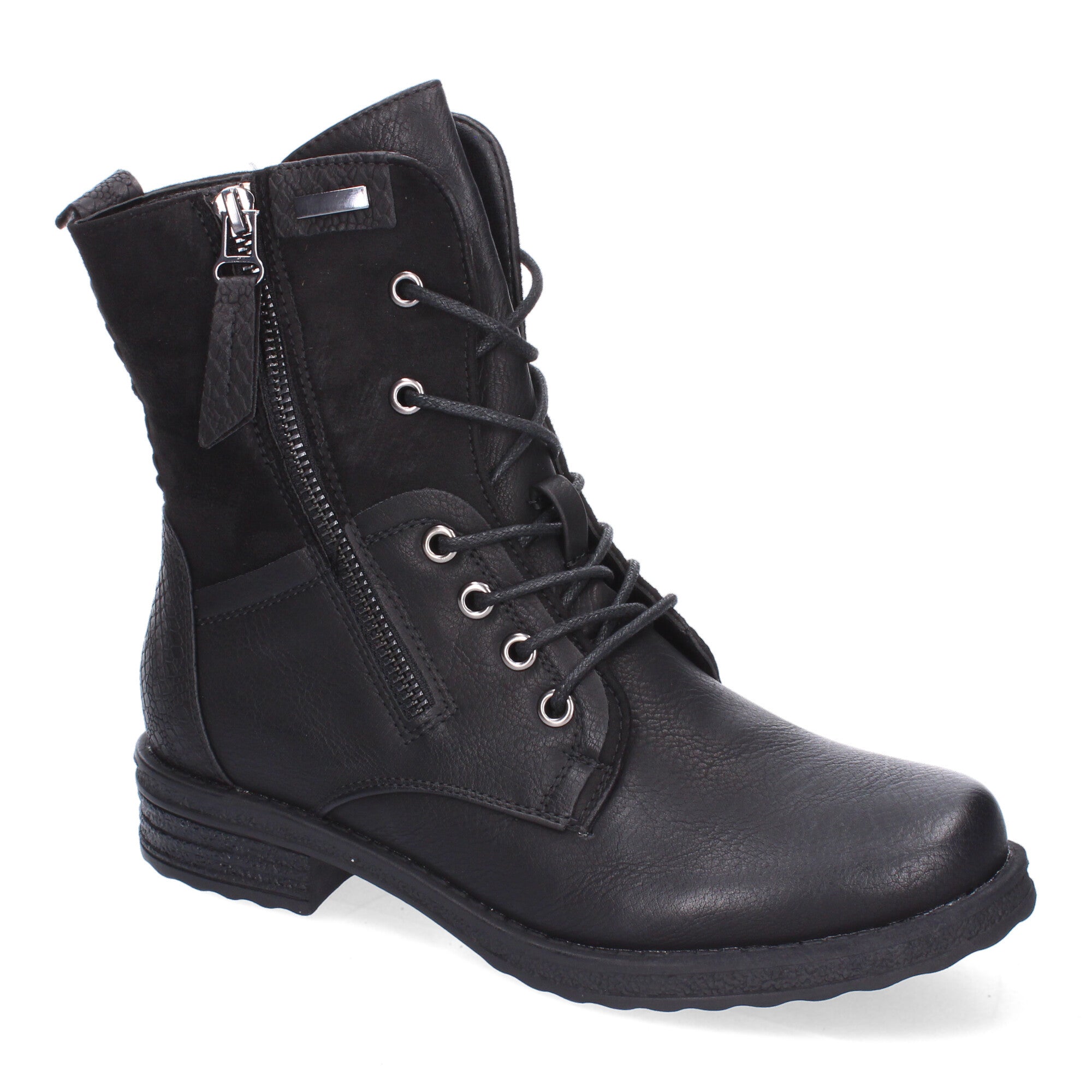 Botas de Mujer Cómodas y Elegantes con Cordones y Cremallera Lateral