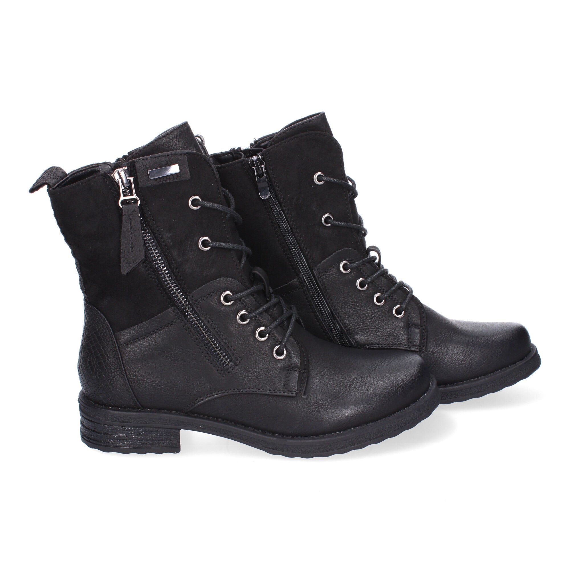 Botas de Mujer Cómodas y Elegantes con Cordones y Cremallera Lateral