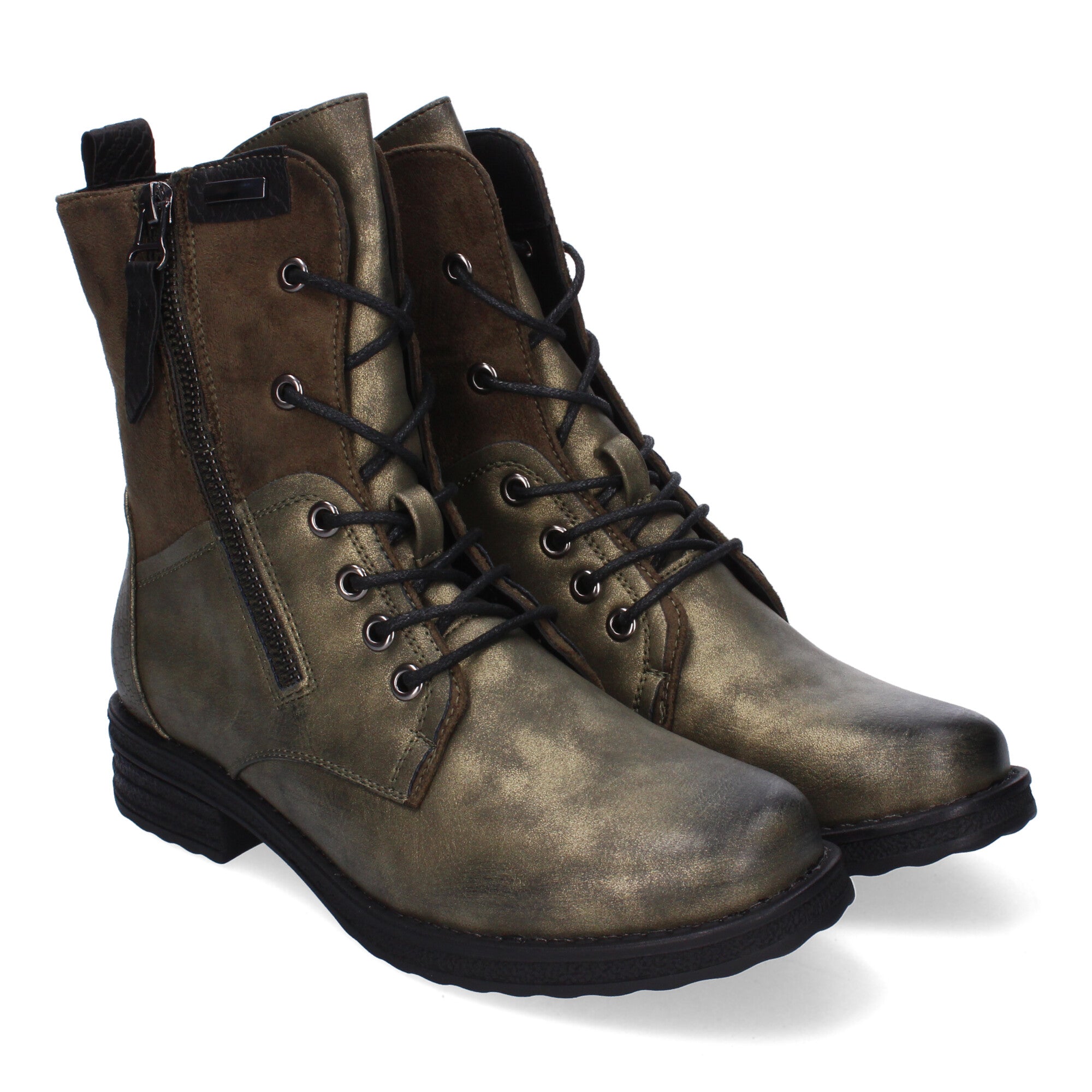Botas de Mujer Cómodas y Elegantes con Cordones y Cremallera Lateral