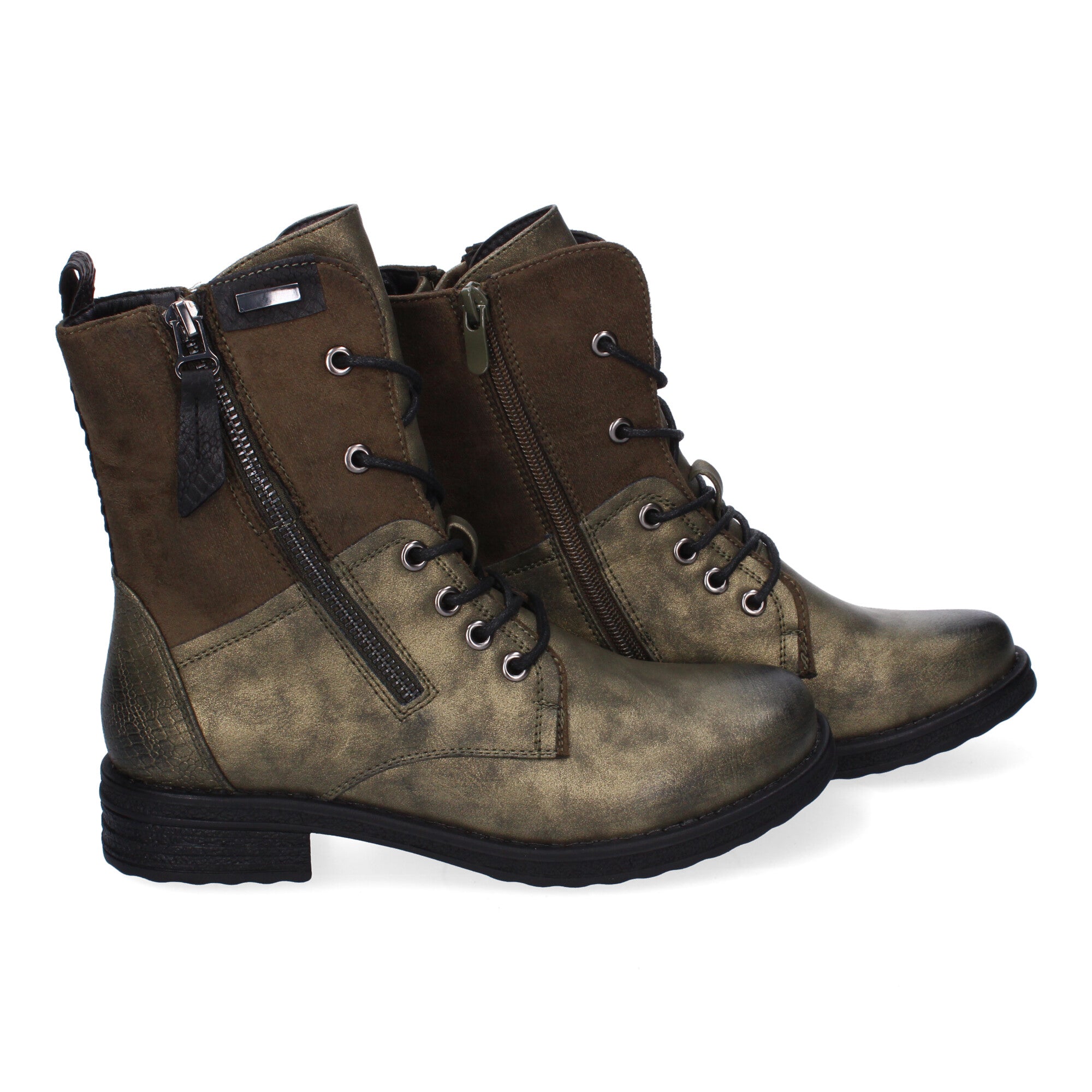 Botas de Mujer Cómodas y Elegantes con Cordones y Cremallera Lateral