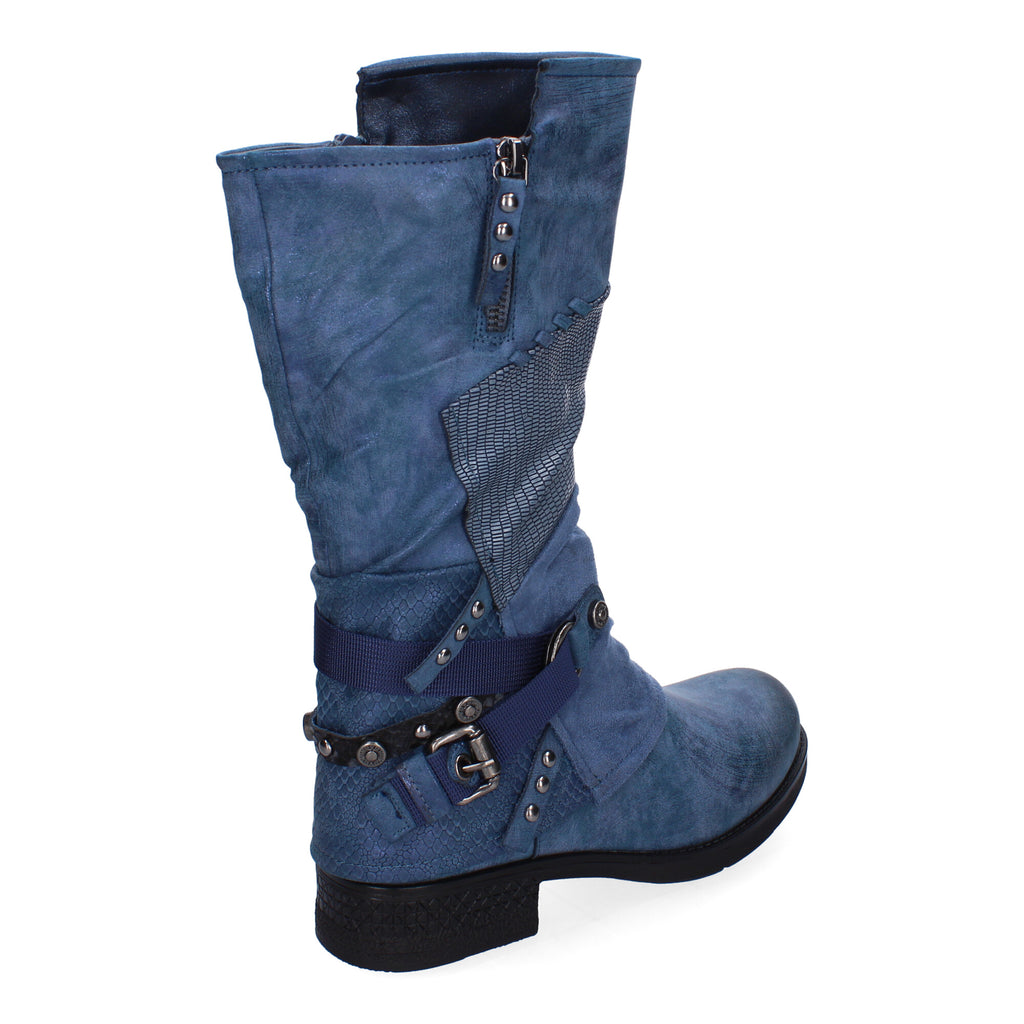 Botas de Mujer Elegantes con Hebillas, Tiras Decorativas y Cremallera Lateral