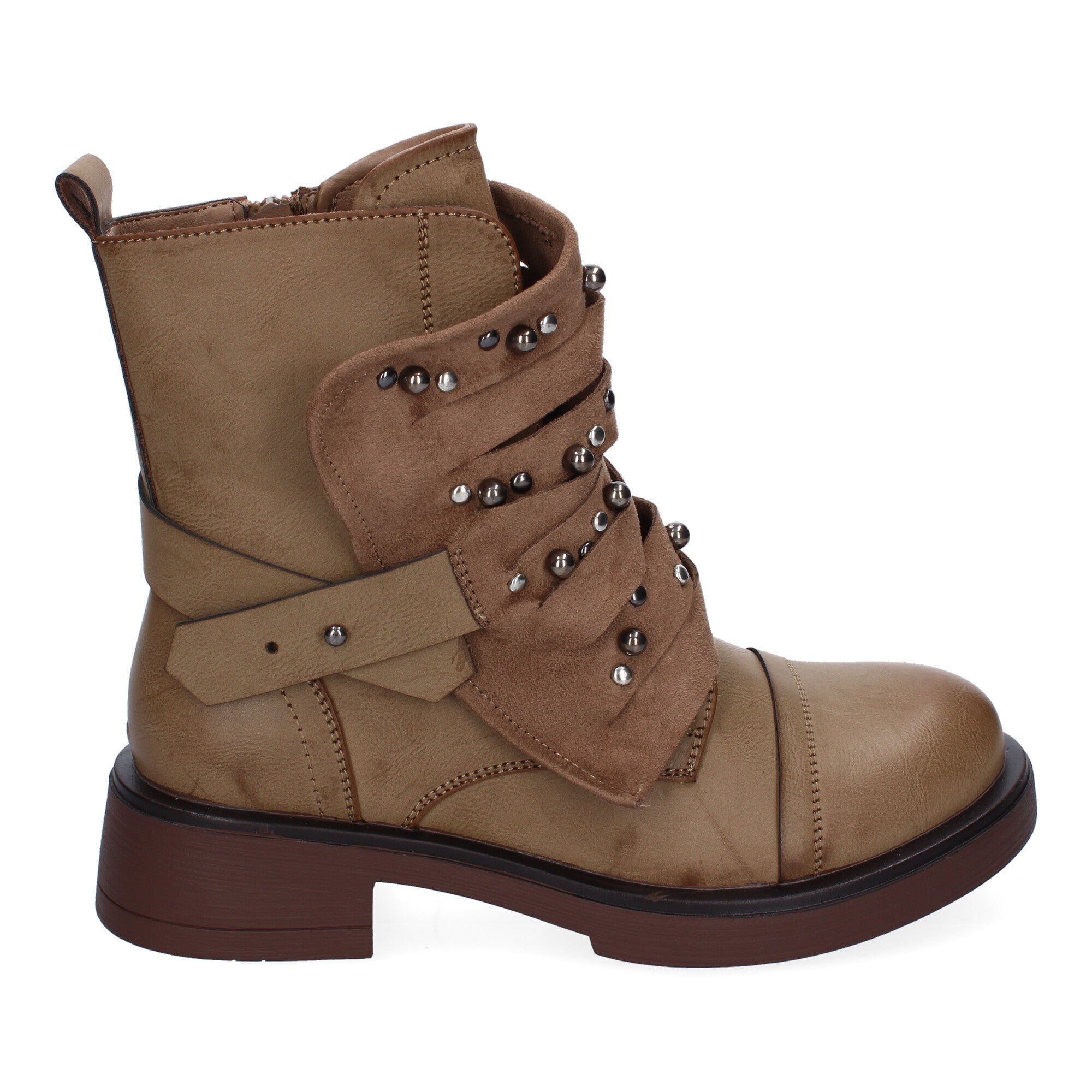 Botin De Tacon  Adornos Metálicos  Para Mujer