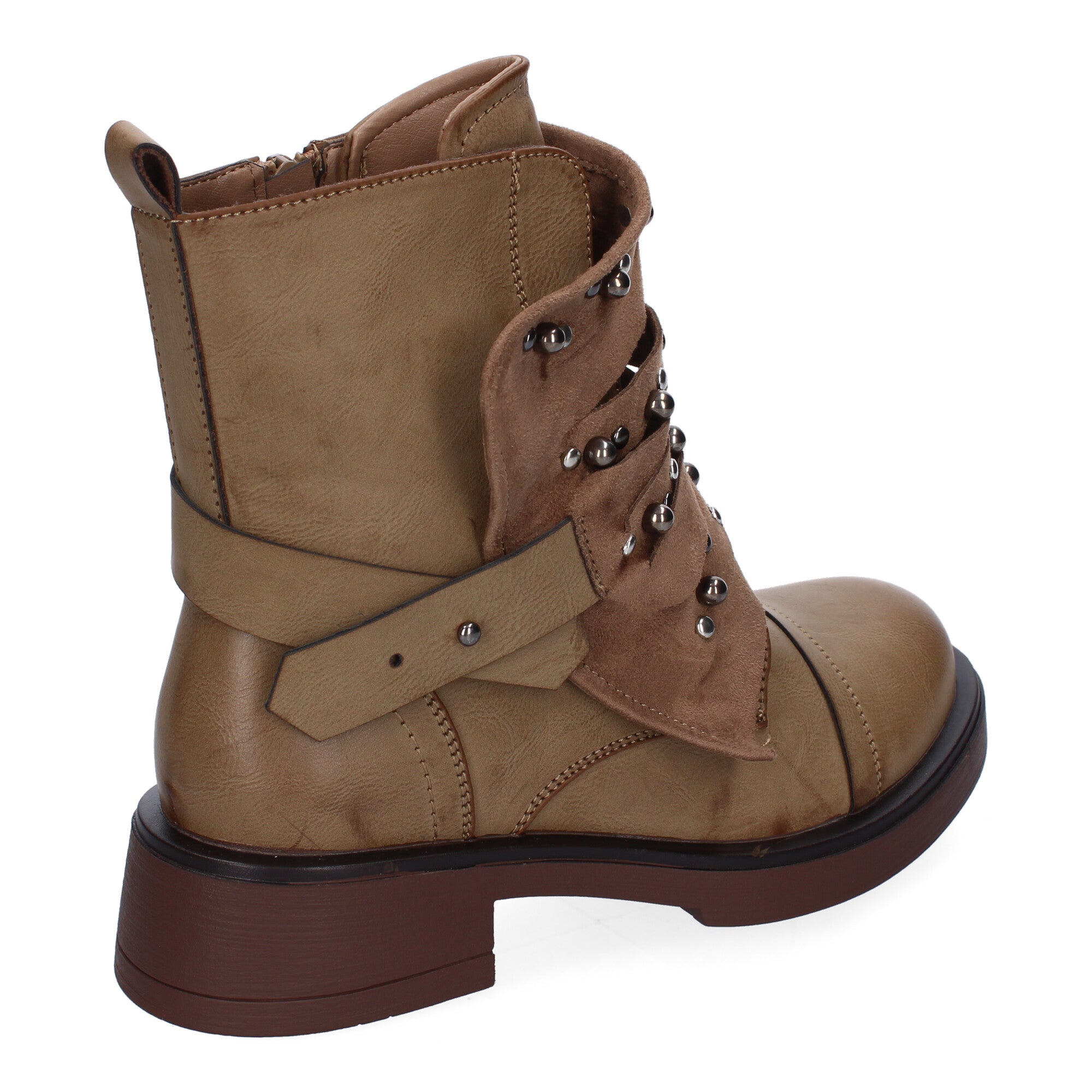 Botin De Tacon  Adornos Metálicos  Para Mujer