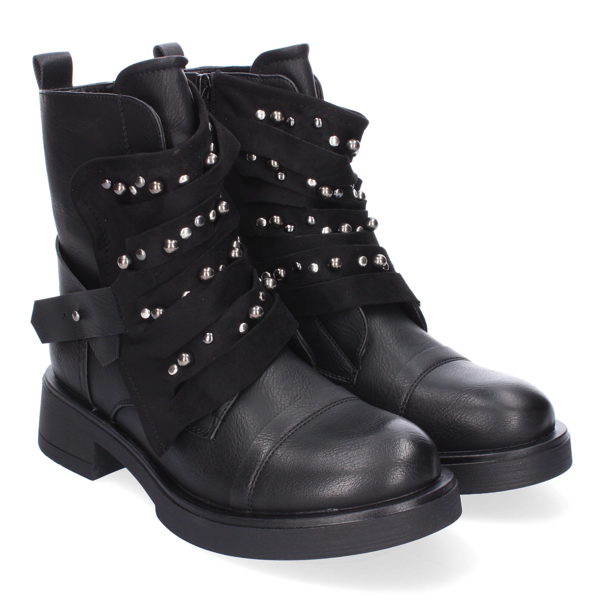 Botin De Tacon  Adornos Metálicos  Para Mujer