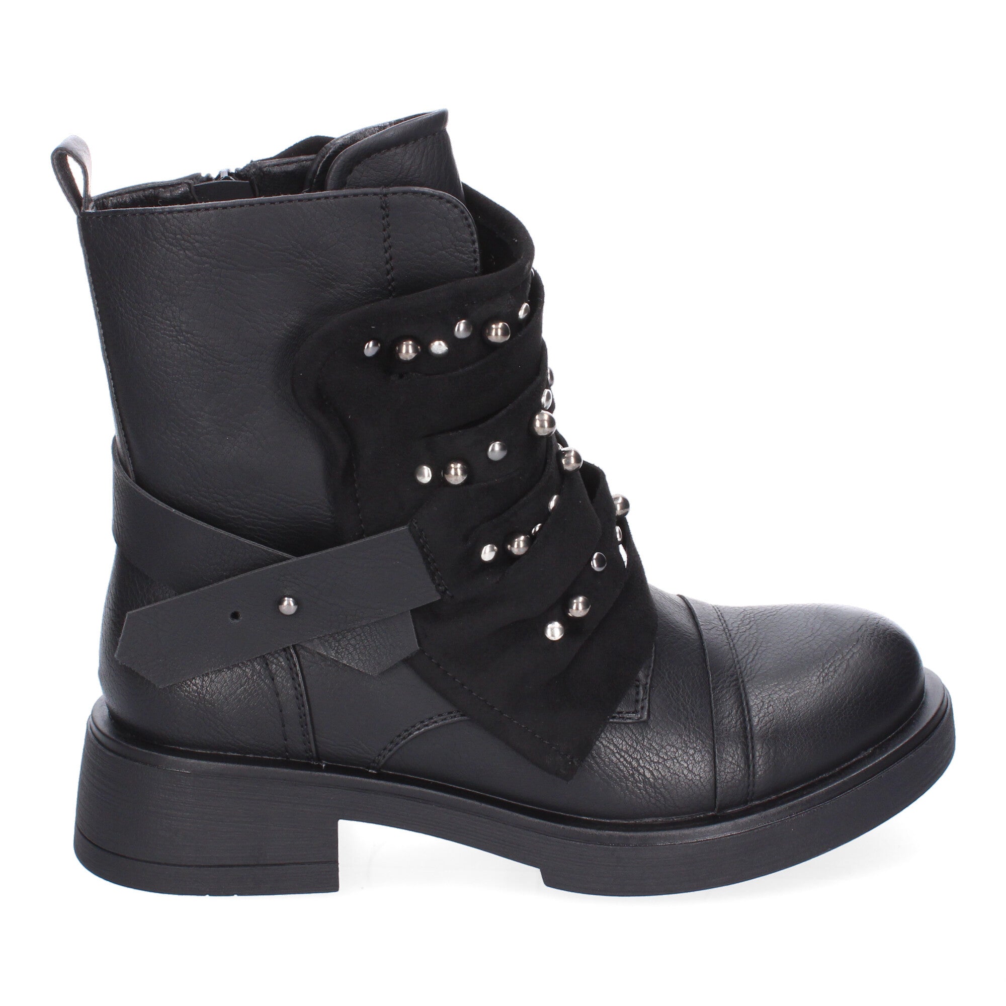 Botin De Tacon  Adornos Metálicos  Para Mujer