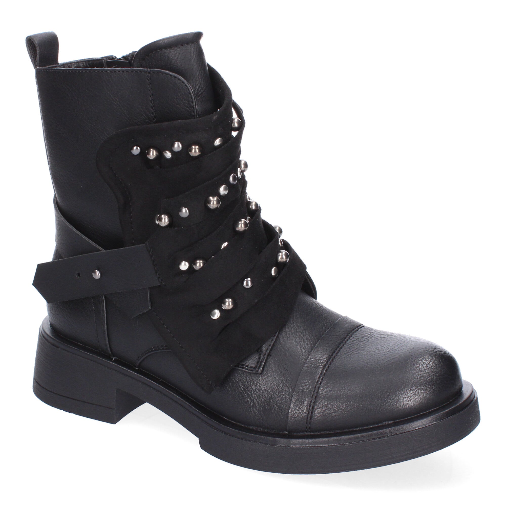 Botin De Tacon  Adornos Metálicos  Para Mujer