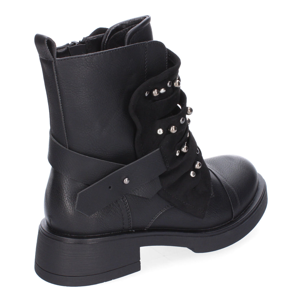 Botin De Tacon  Adornos Metálicos  Para Mujer