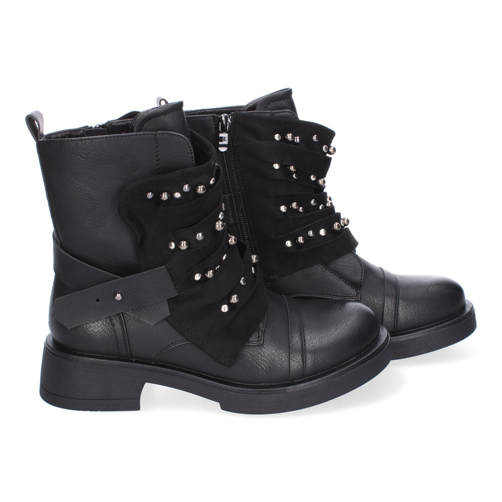 Botin De Tacon  Adornos Metálicos  Para Mujer