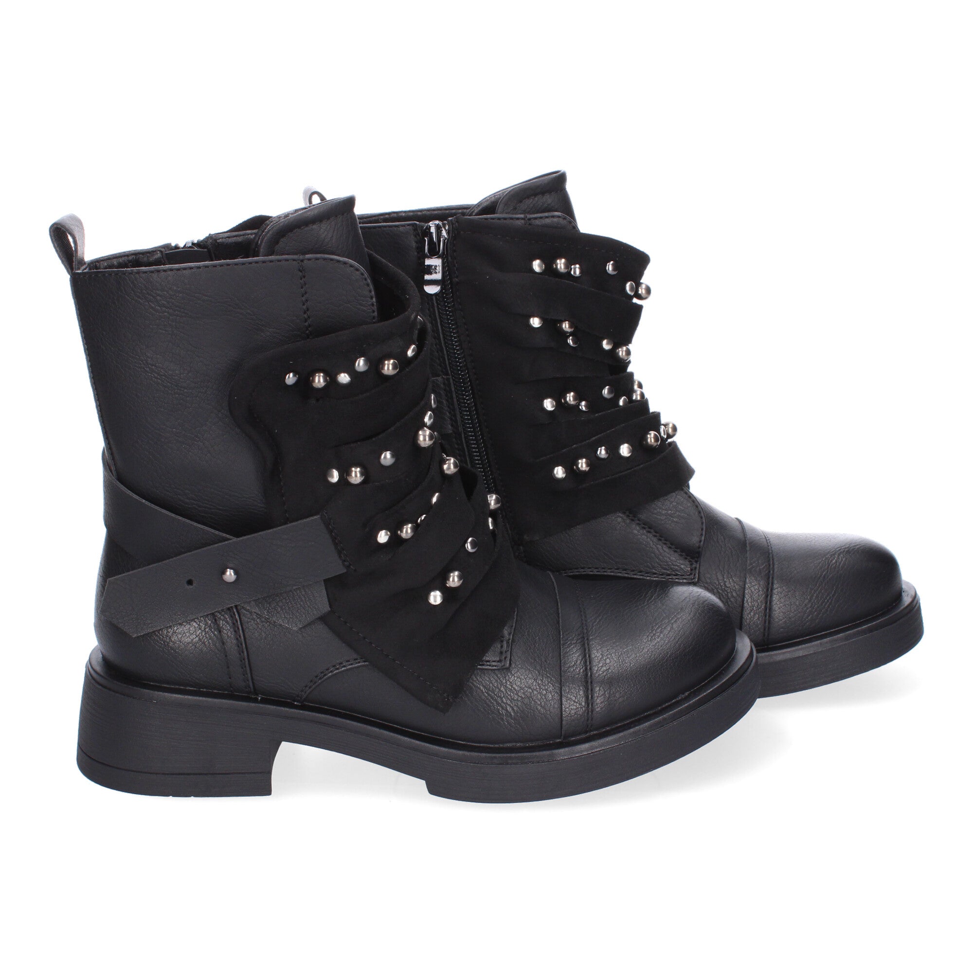 Botin De Tacon  Adornos Metálicos  Para Mujer