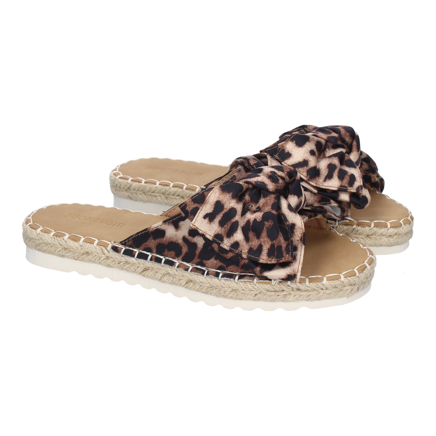 CyrenaStyle Leopardo con Lazo – Sandalia Plano para Mujer con Lazo en la Pala | Primavera-Verano, Estilo Animal Print