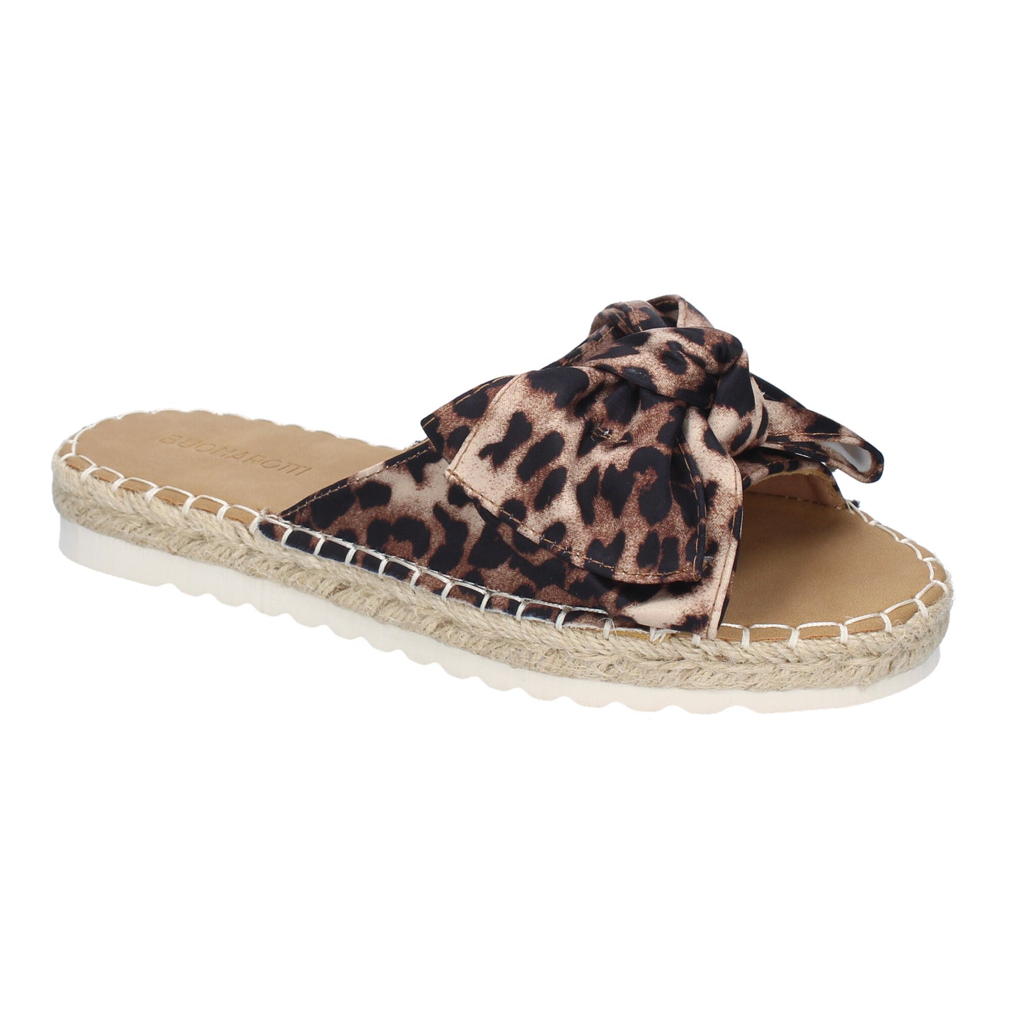 CyrenaStyle Leopardo con Lazo – Sandalia Plano para Mujer con Lazo en la Pala | Primavera-Verano, Estilo Animal Print