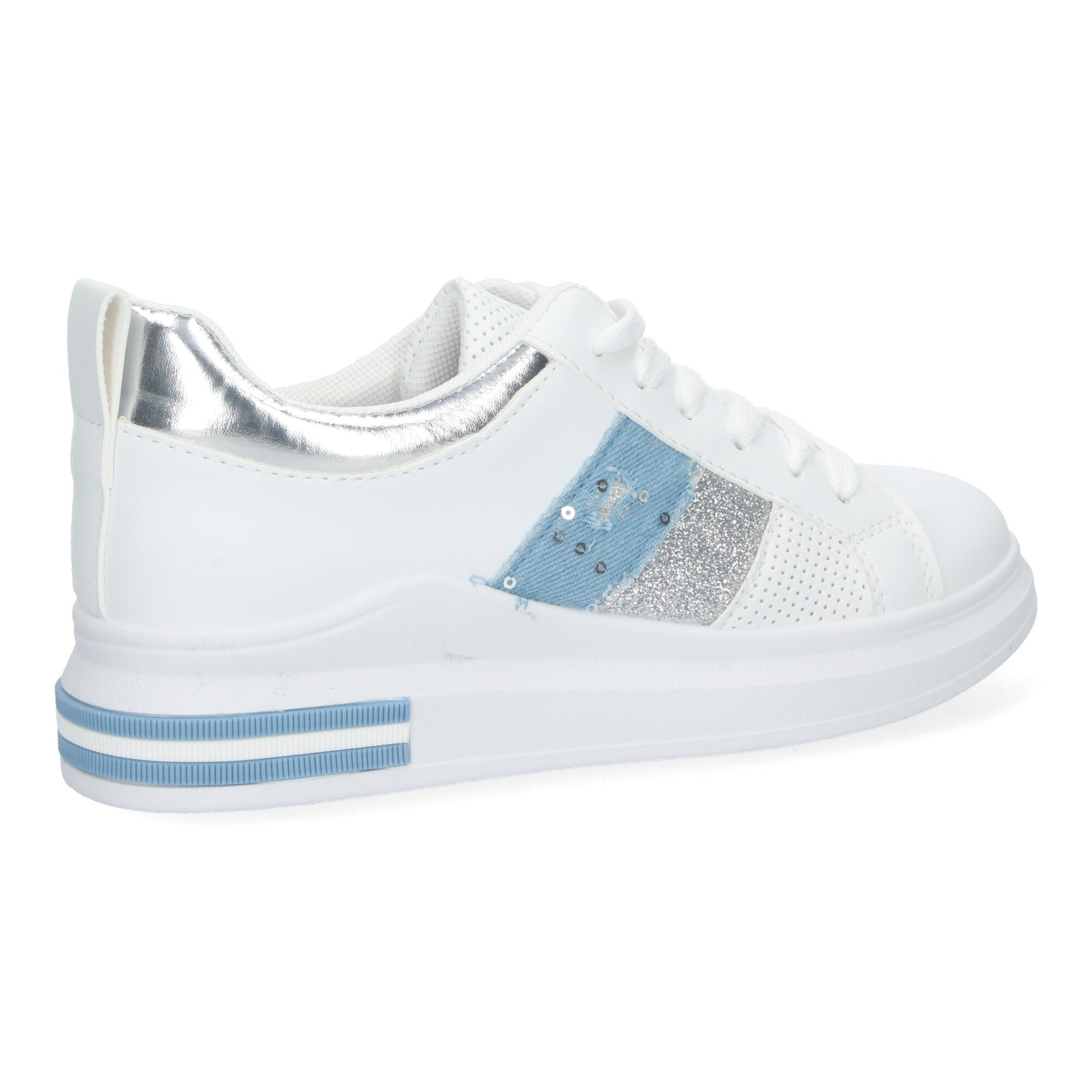 Zapatillas Deportivas Casual  Blancas y Azules De plataforma  de Mujer