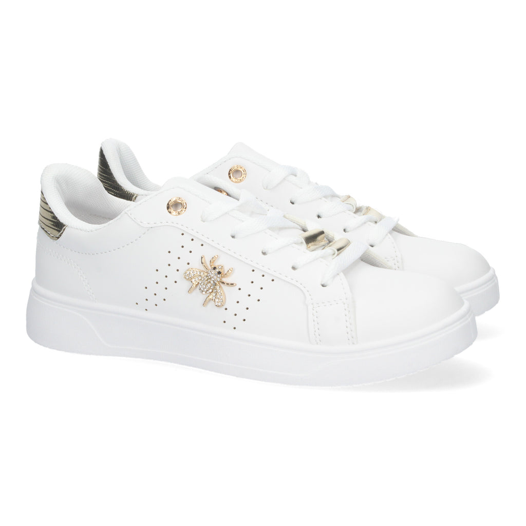 Zapatillas Deportivas Casual  Blancas y Doradas De plataforma  de Mujer