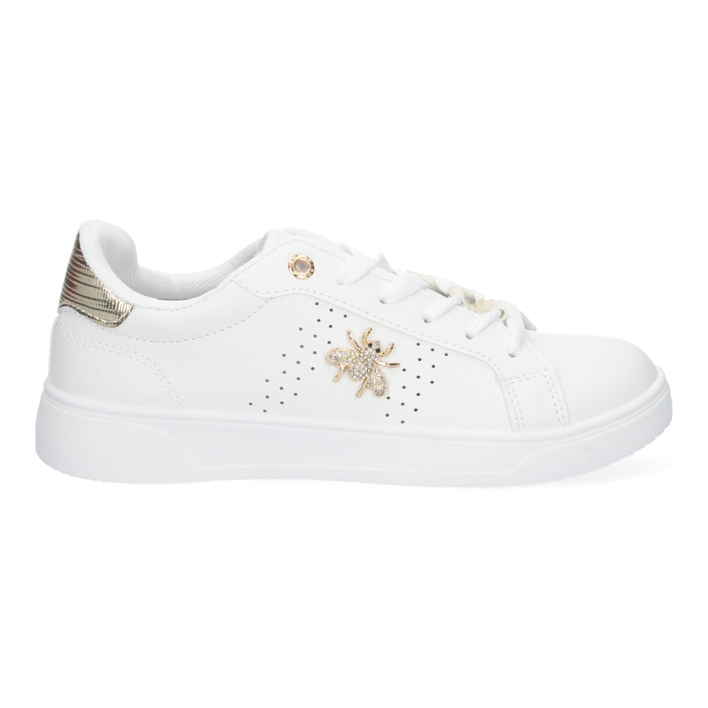 Zapatillas Deportivas Casual  Blancas y Doradas De plataforma  de Mujer