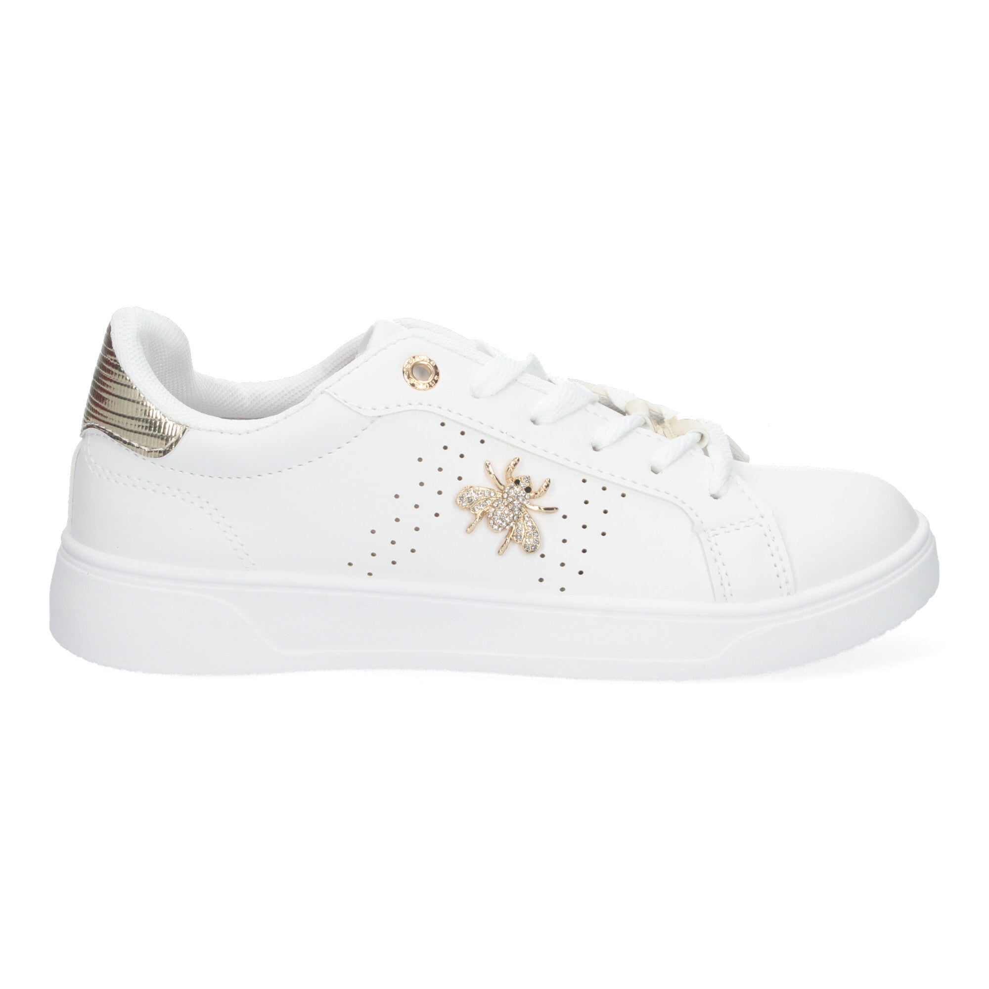 Zapatillas Deportivas Casual  Blancas y Doradas De plataforma  de Mujer
