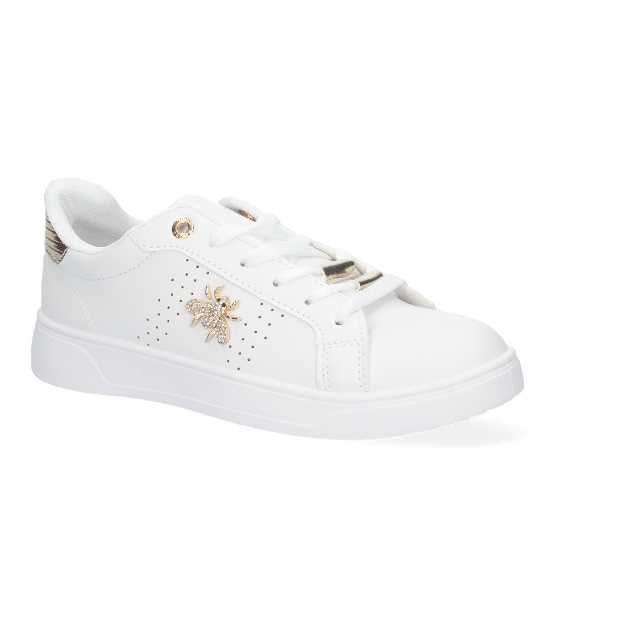 Zapatillas Deportivas Casual  Blancas y Doradas De plataforma  de Mujer