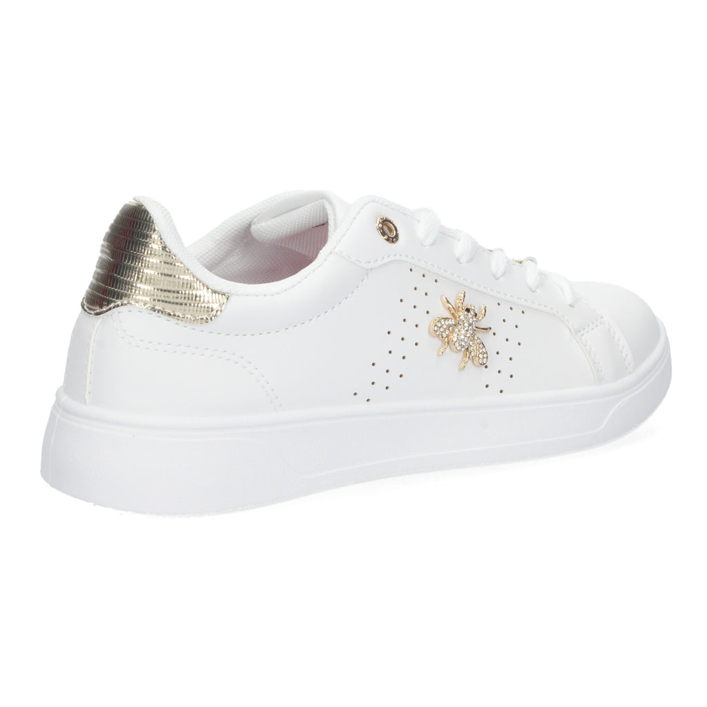 Zapatillas Deportivas Casual  Blancas y Doradas De plataforma  de Mujer