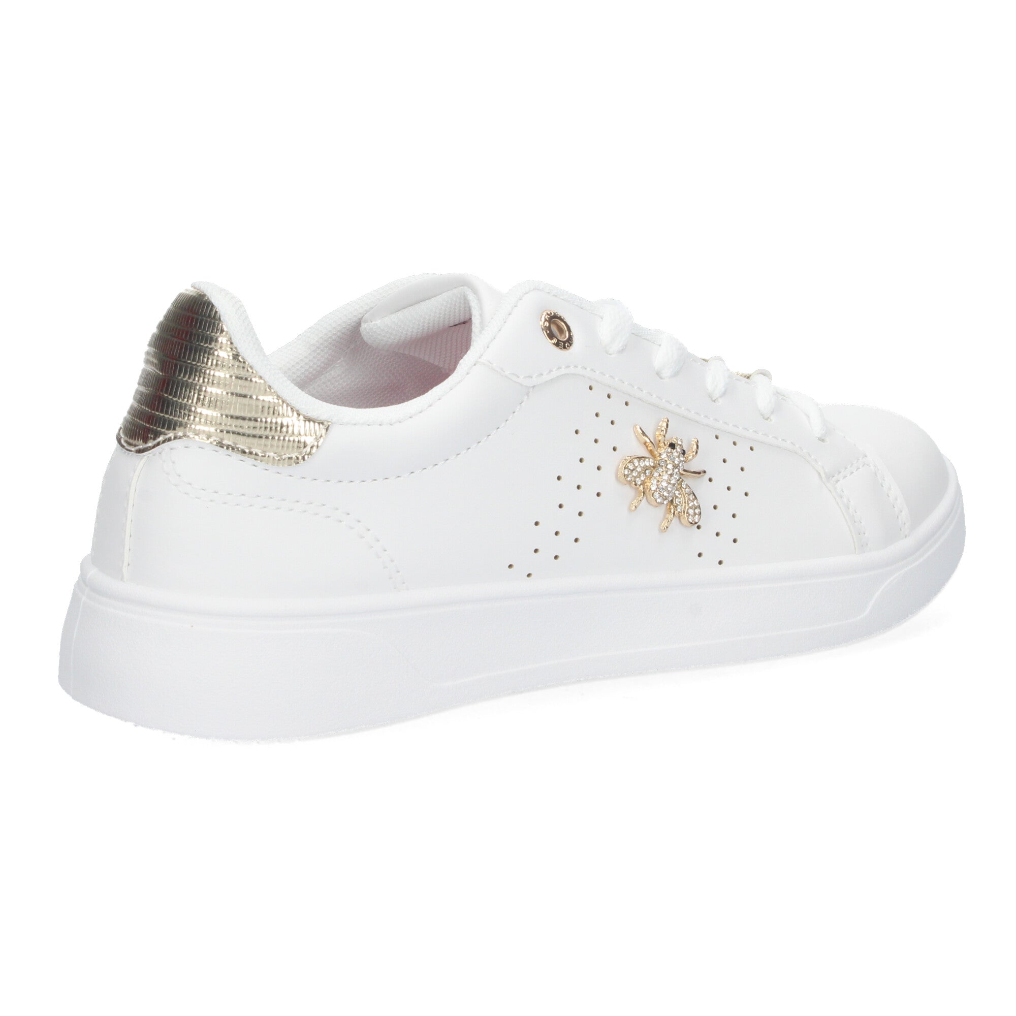 Zapatillas Deportivas Casual  Blancas y Doradas De plataforma  de Mujer