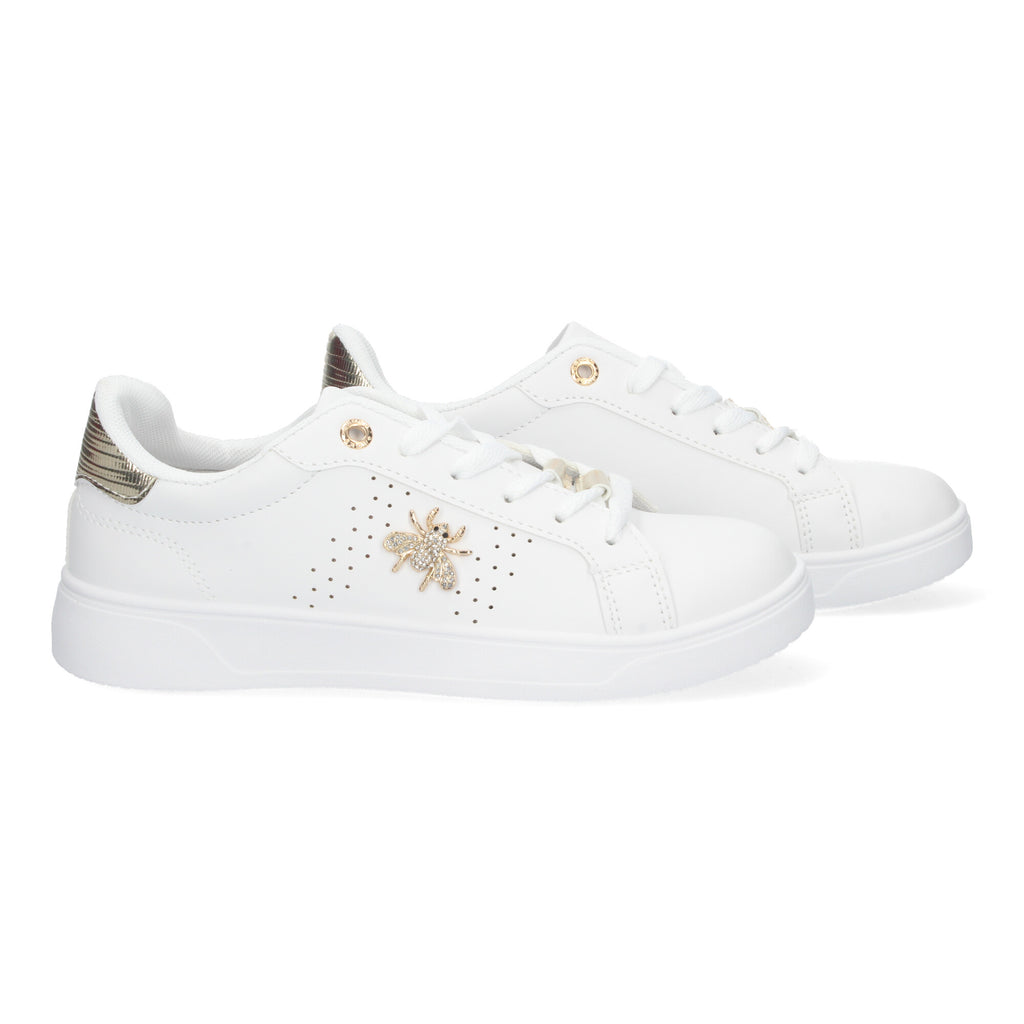 Zapatillas Deportivas Casual  Blancas y Doradas De plataforma  de Mujer