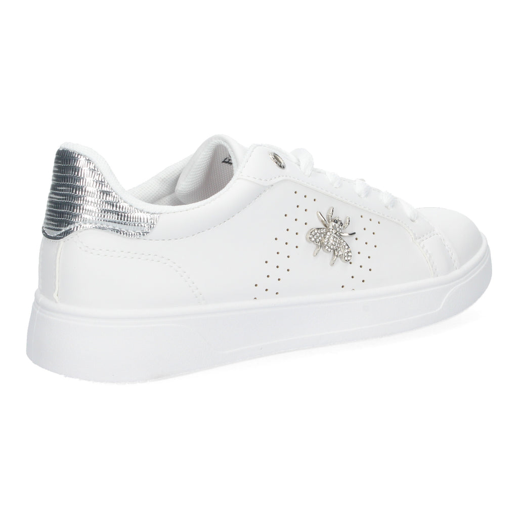 Zapatillas Deportivas Casual  Blancas y Plateadas De plataforma  de Mujer