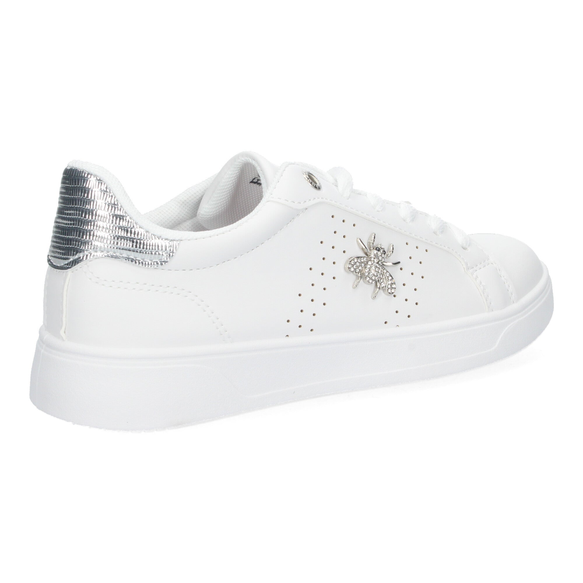 Zapatillas Deportivas Casual  Blancas y Plateadas De plataforma  de Mujer