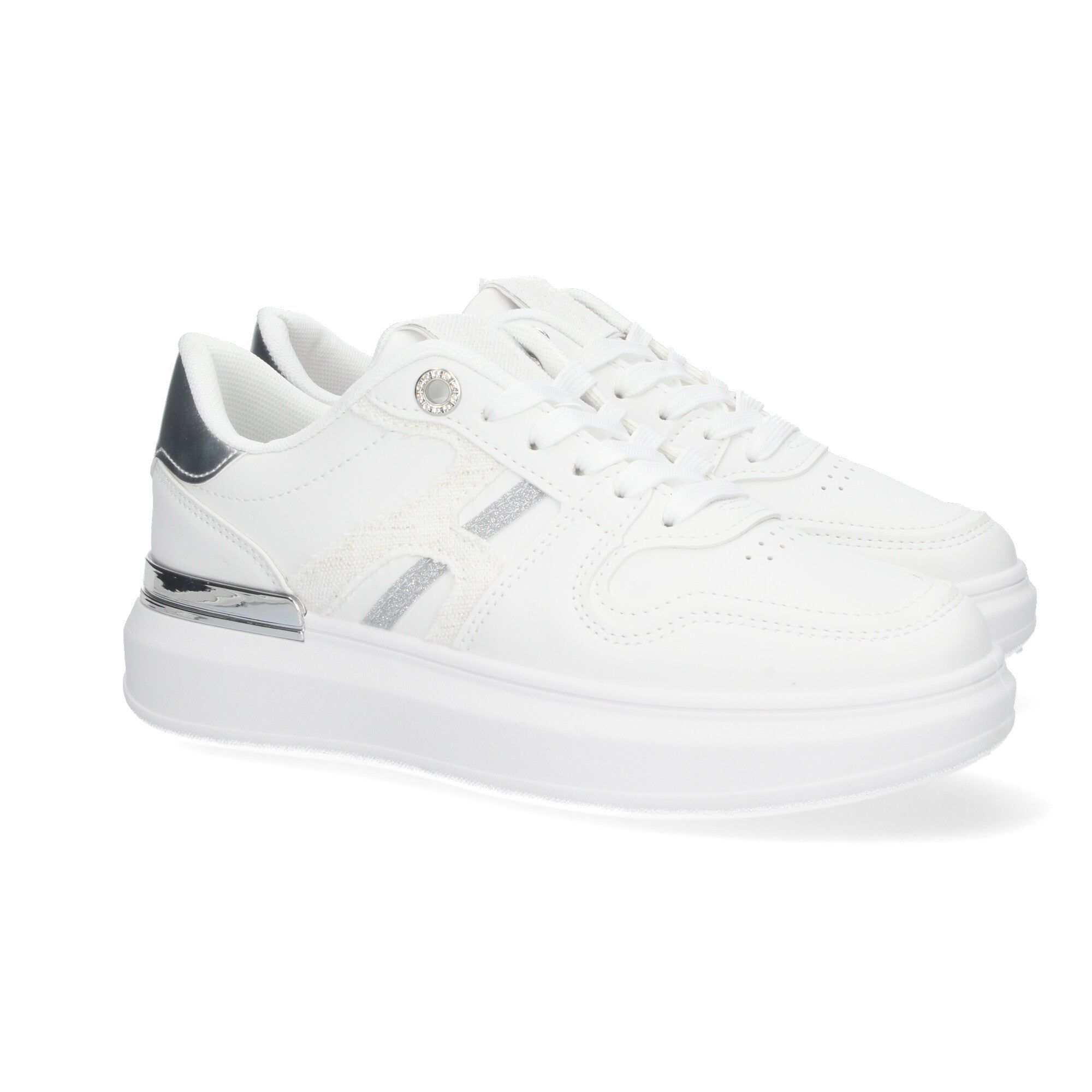 Zapatillas  Casual Blancas De Plataforma de Mujer