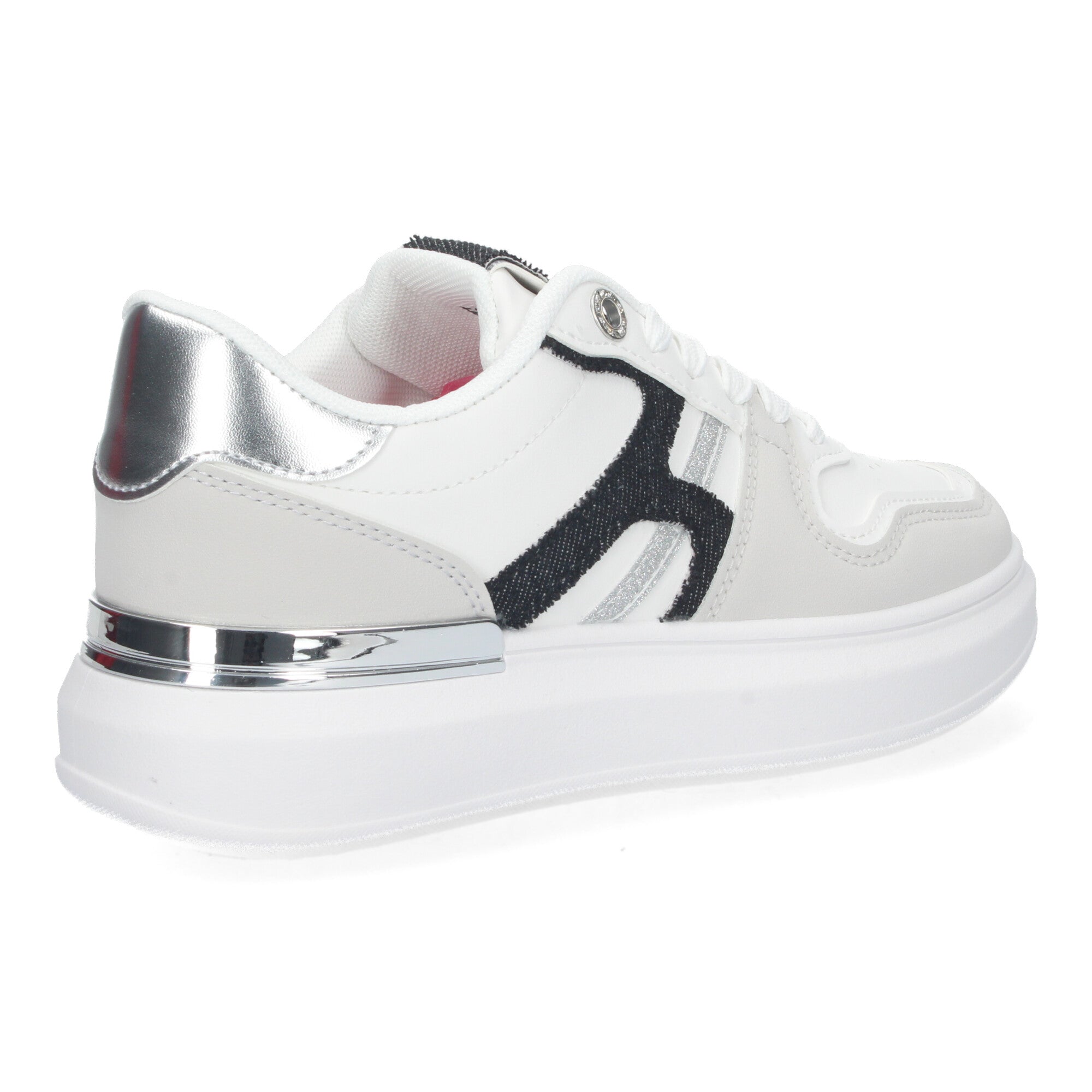 Zapatillas Deportivas  Casual Blancas y Negras De Plataforma de Mujer
