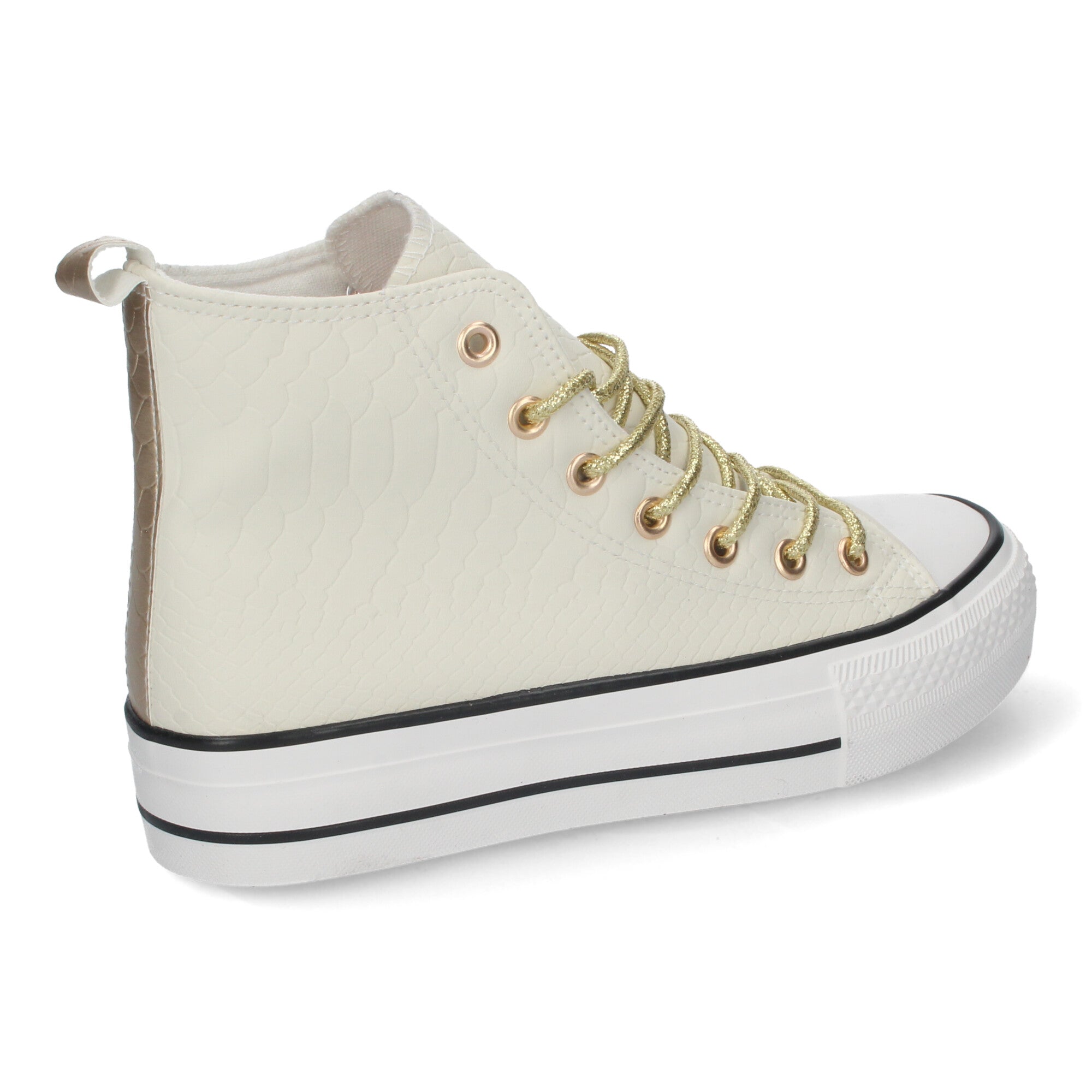 Zapatilla Bamba Abotinada Plana Blanca  para Mujer
