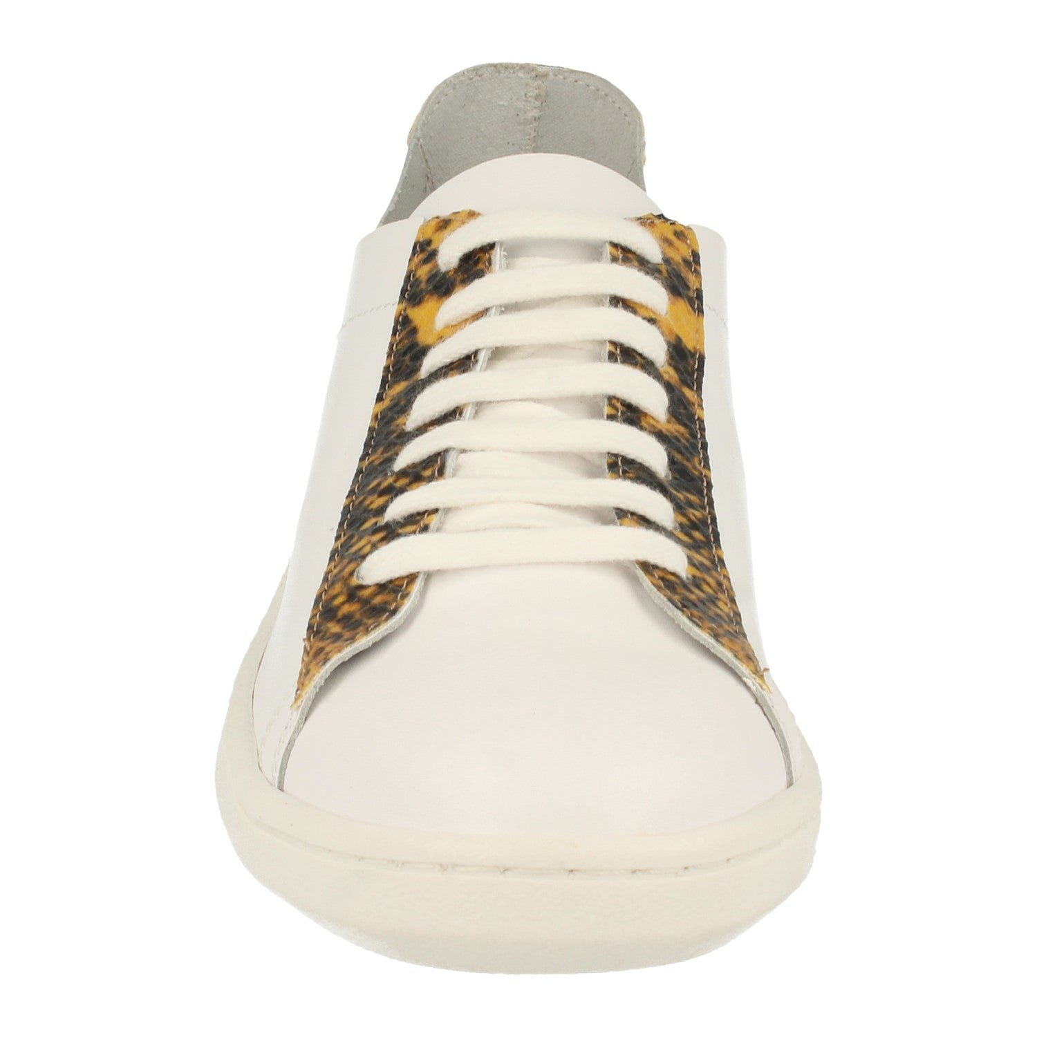 Zapatilla Piel Blanca y Dorada Para Mujer