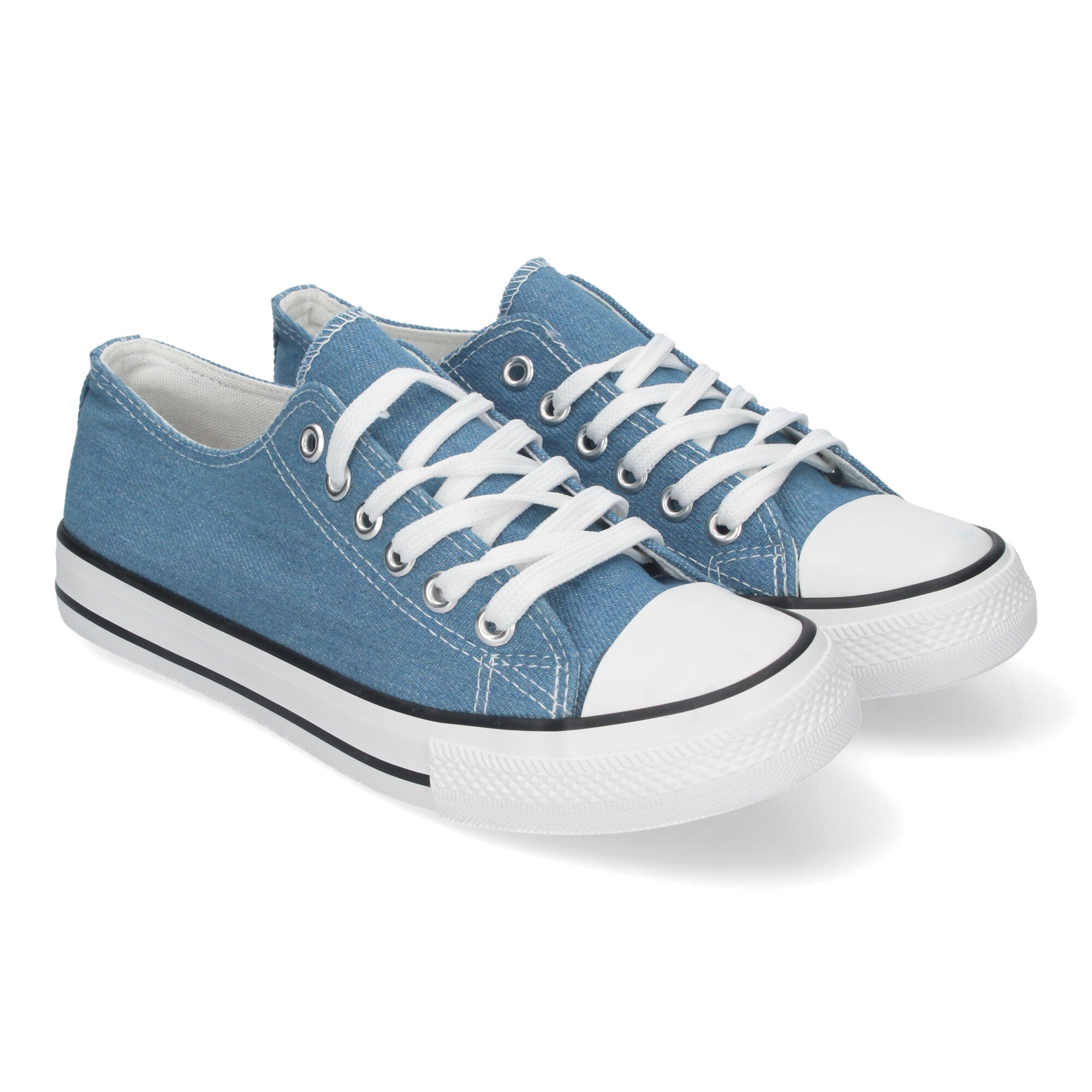 Zapatilla Bamba Plana Celeste para Mujer
