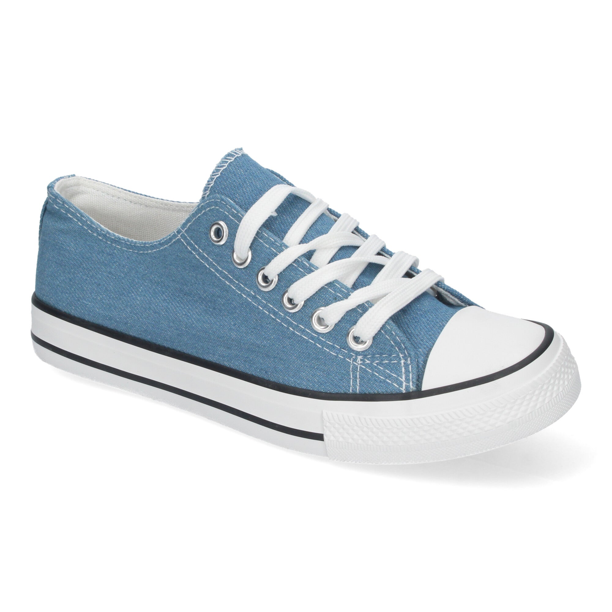 Zapatilla Bamba Plana Celeste para Mujer